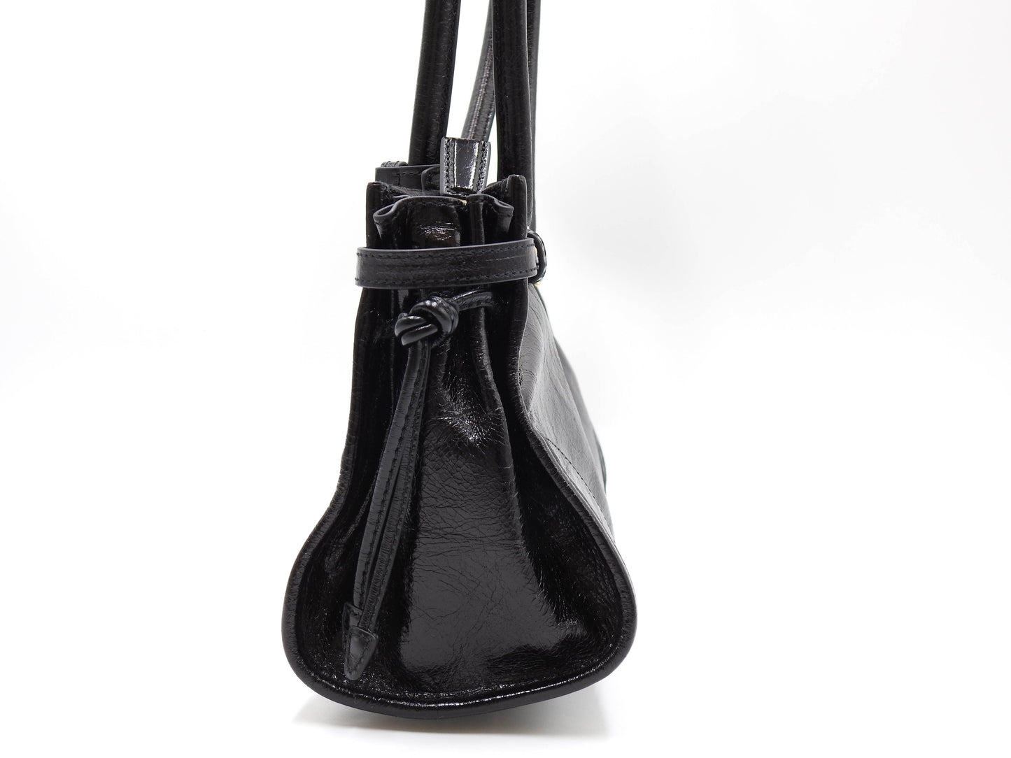 PRADA Bonnie Medium 2way Shoulder Hand Bag Leather Black Gold 1BA426