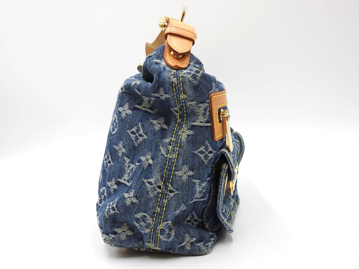 LOUIS VUITTON Baggy PM Monogram Denim Hand Bag Shoulder Bag Blue M95049