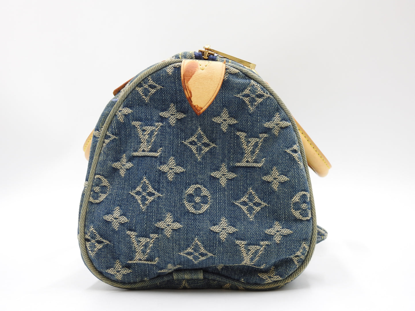 LOUIS VUITTON Monogram Denim Neo Speedy Hand Bag Boston Bag Blue M95019