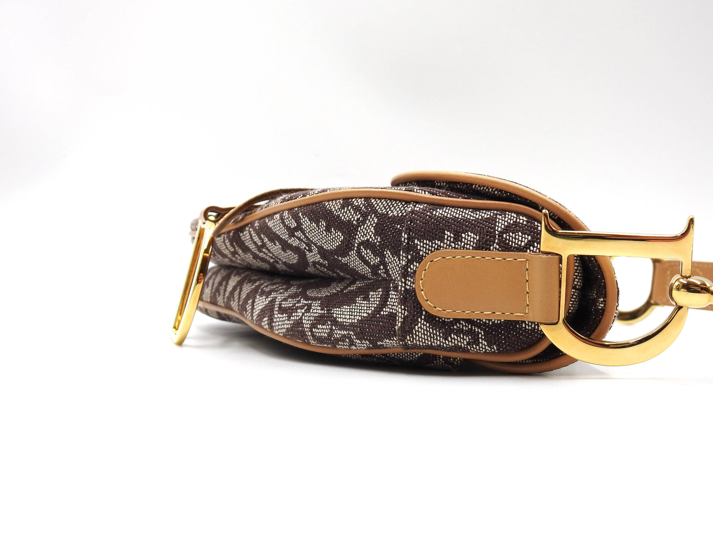 Christian Dior Trotter Oblique Saddle Bag Shoulder Hand Bag Canvas Brown