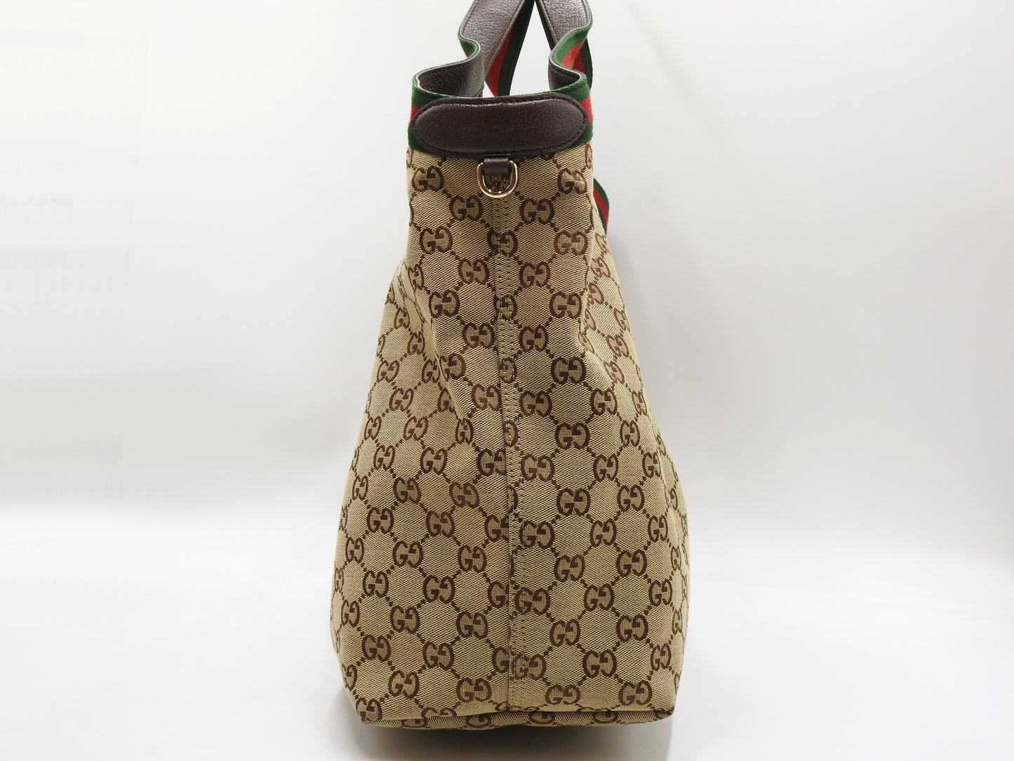GUCCI GG Canvas Giglio Large Hobo Tote Shoulder Bag Beige Brown 853971