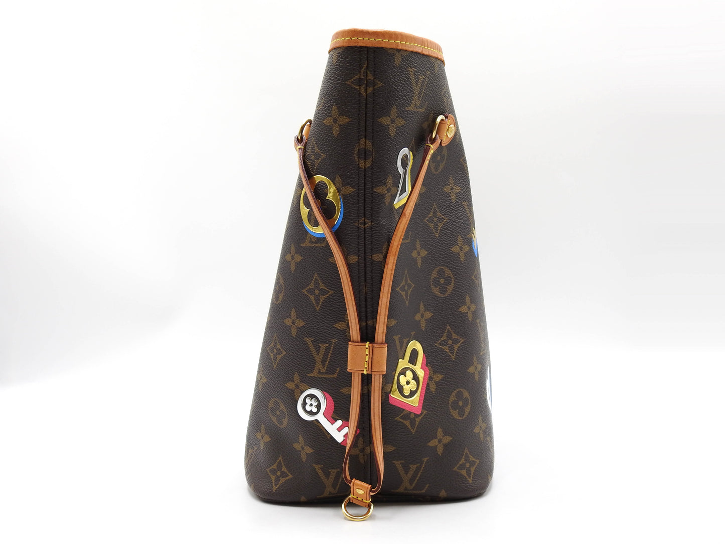 LOUIS VUITTON Monogram Love Lock Neverfull MM Tote Shoulder Bag M44364