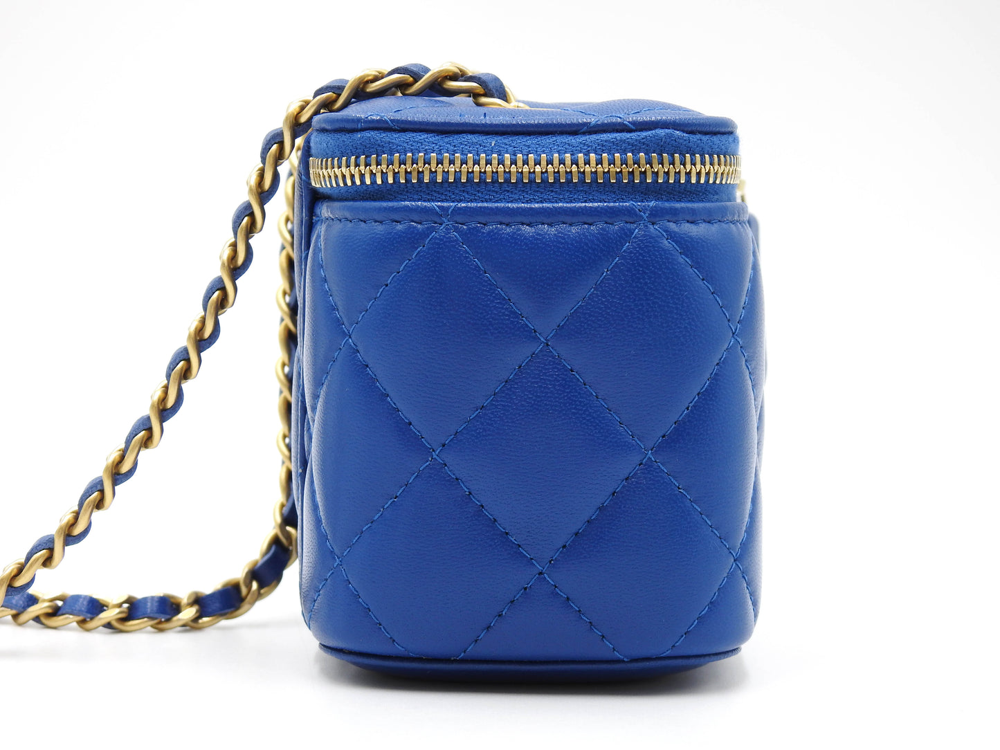 CHANEL Matelasse Pearl Crush Small Vanity Chain Shoulder Bag Blue AP1447