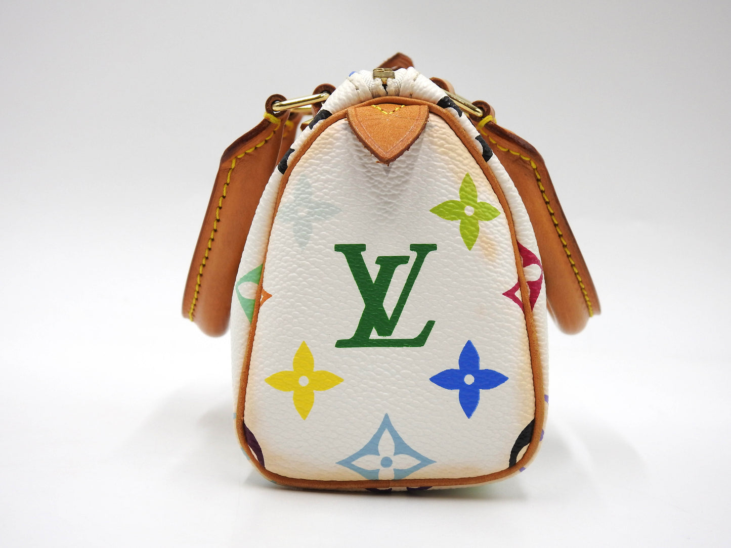 LOUIS VUITTON Monogram Mini Speedy Hand Bag Multicolor Bron White M92645
