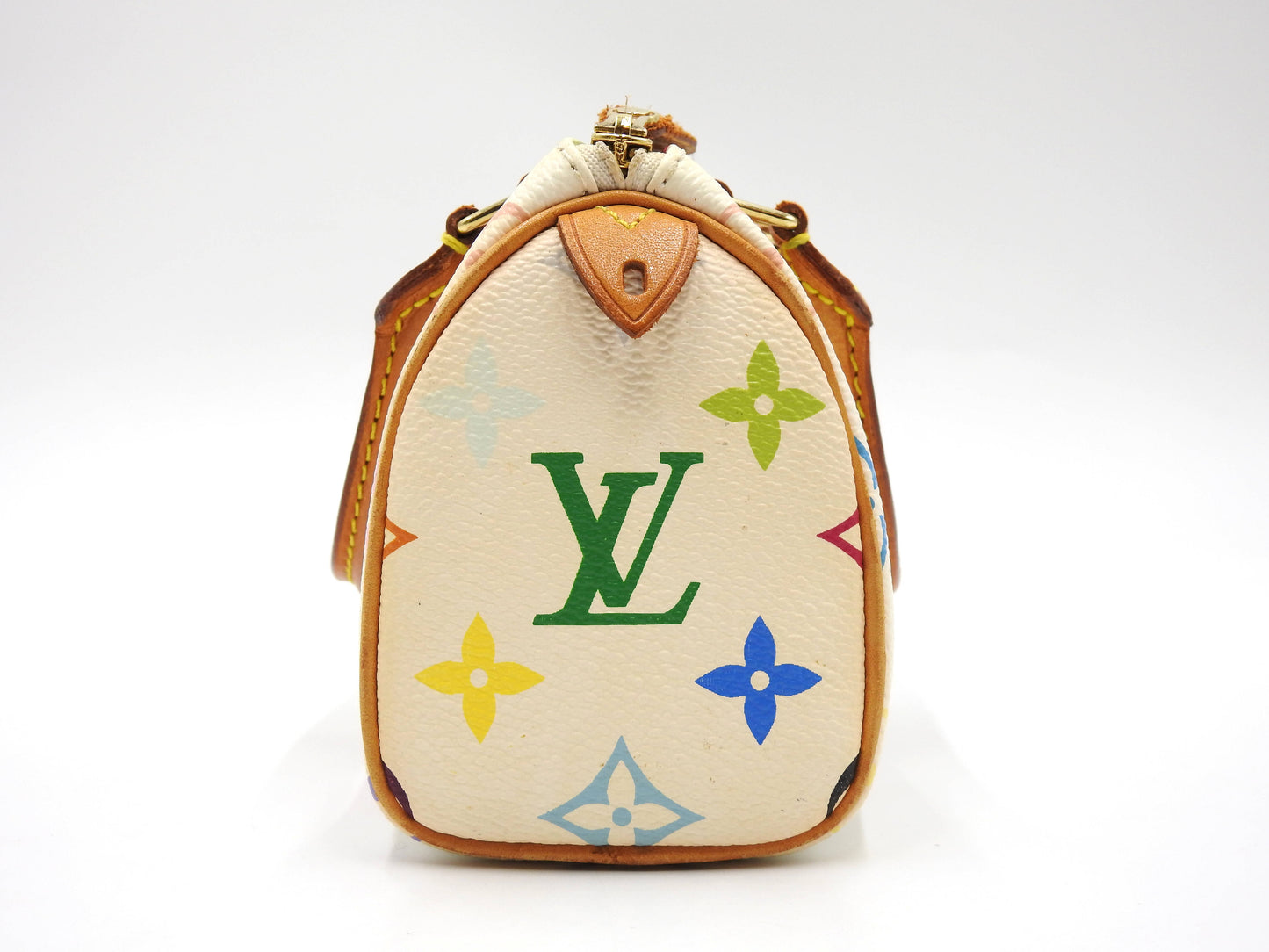 LOUIS VUITTON Monogram Mini Speedy Hand Bag Multicolor Bron White M92645