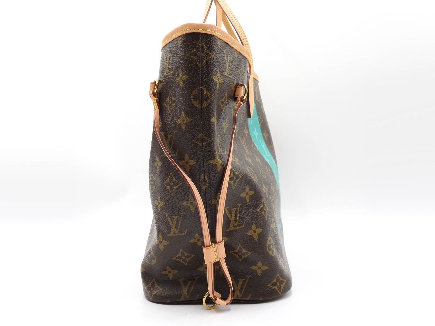LOUIS VUITTON Monogram V Neverfull MM Tote Shoulder Bag Turquoise M41601