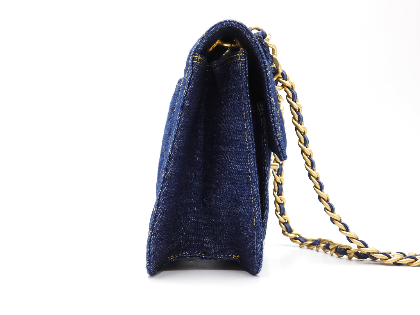 CHANEL Matelasse Double You Flap 2way Chain Shoulder Hand Bag Denim AS4051