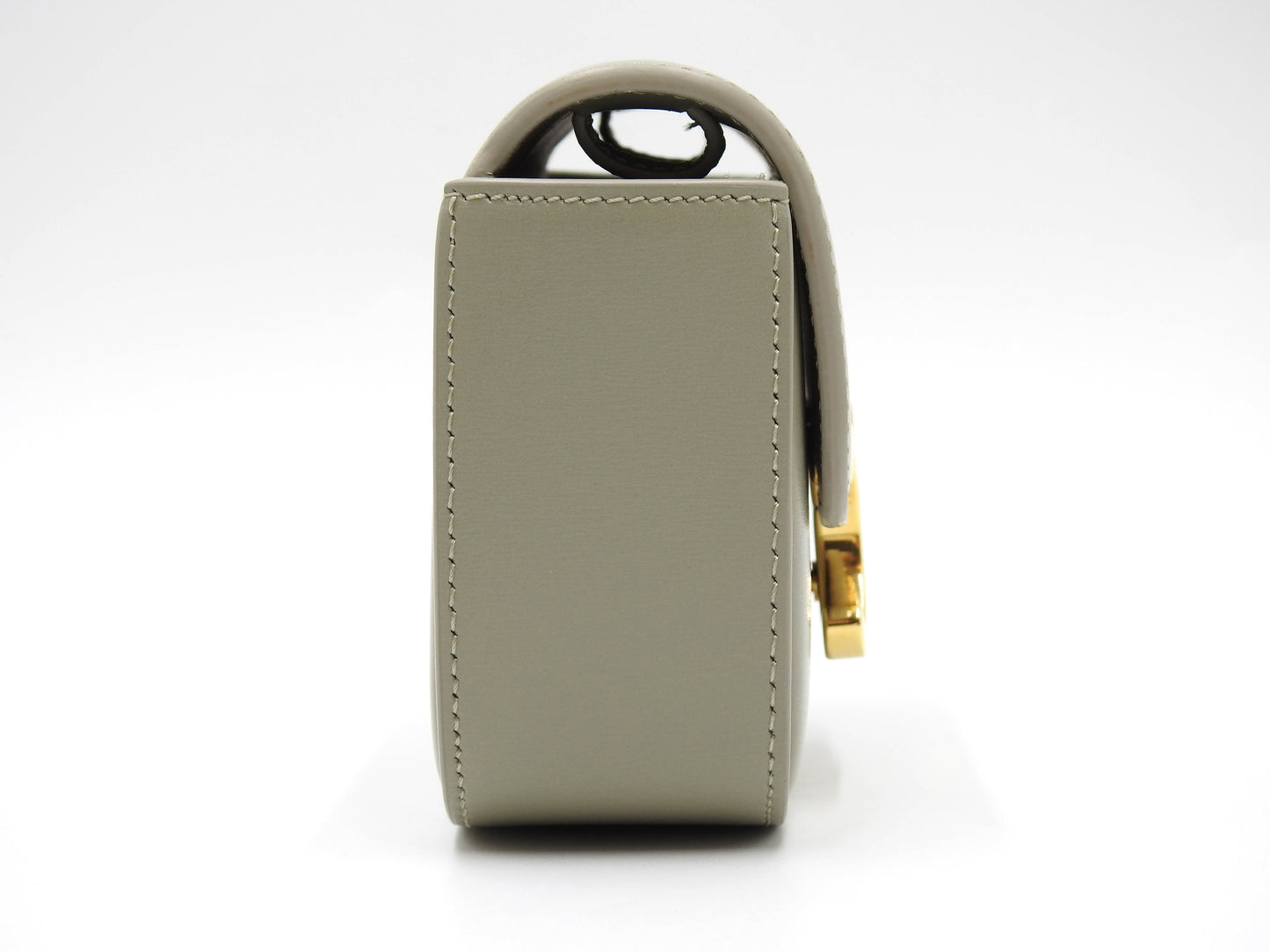 CELINE Mini Claude Triomphe Shoulder Bag Shiny Calfskin Green 10I513DPV