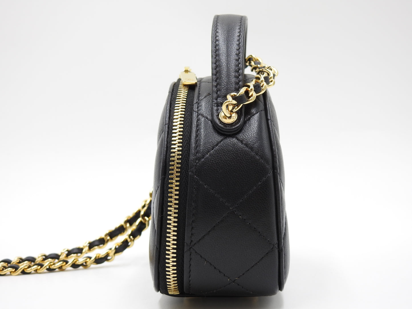 CHANEL Mini Chic Riviera Top Handle Vanity Shoulder Bag Lambskin AP3087