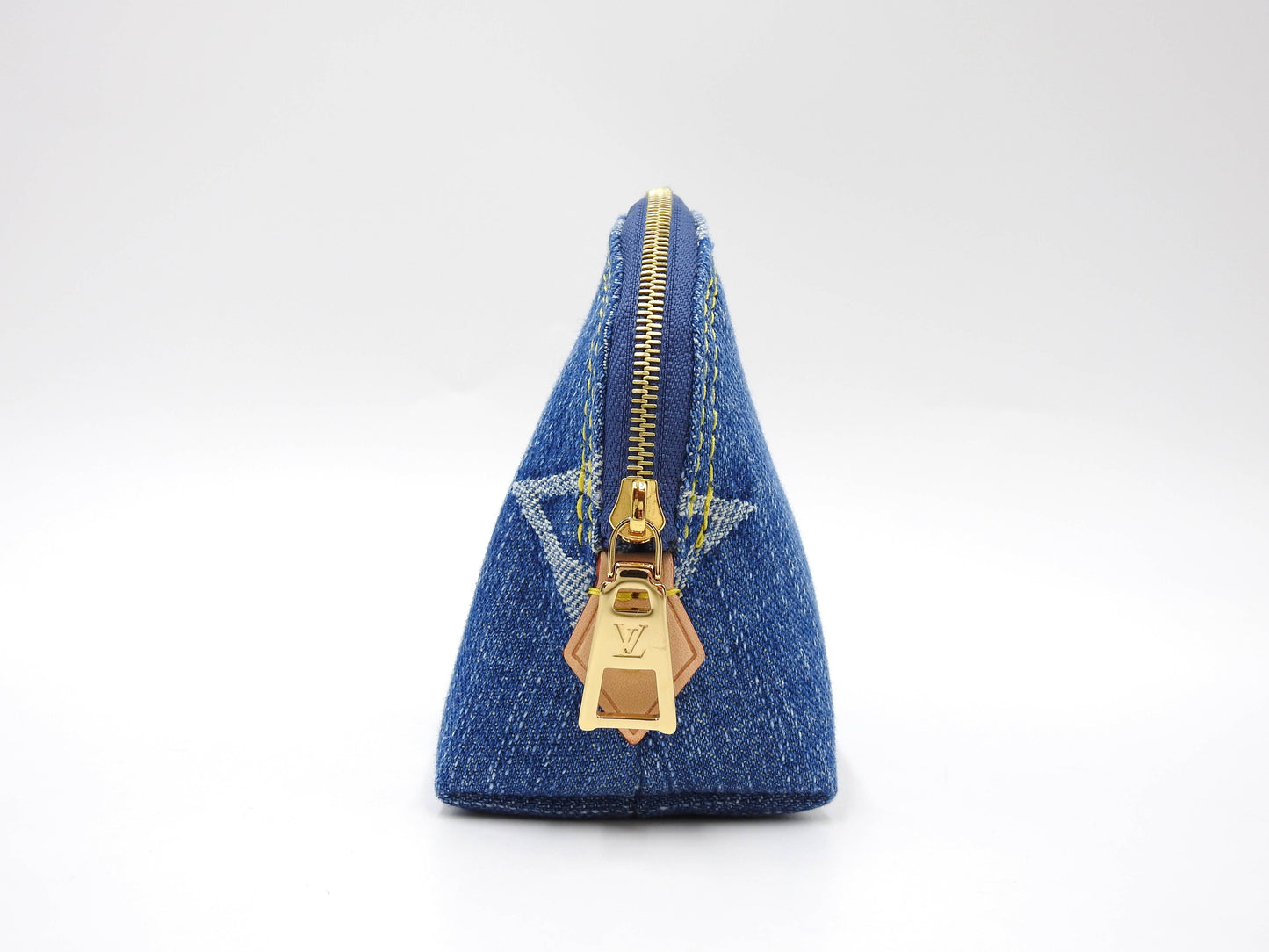 LOUIS VUITTON LV Remix Monogram Denim Cosmetic Pouch PM Blue M24316