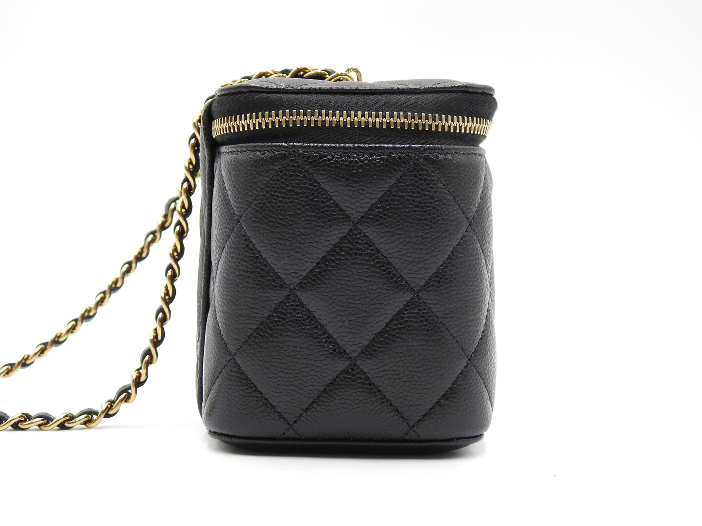 CHANEL CC Matelasse Chain Vanity Bag Shoulder Bag Caviarskin Black AP1341