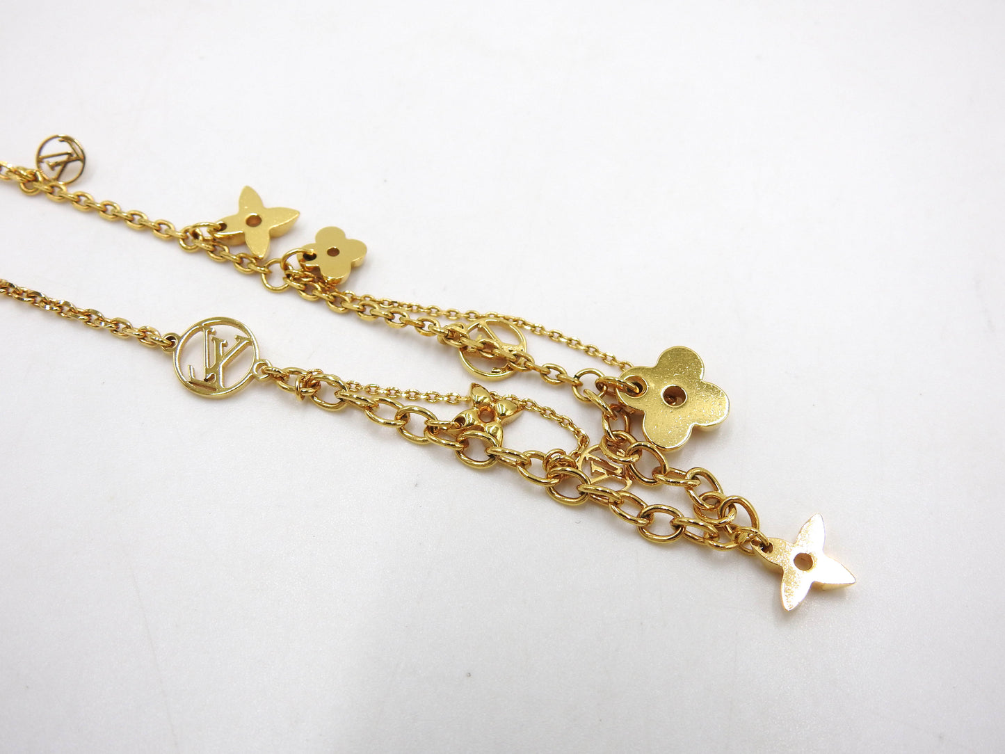 LOUIS VUITTON Collier Blooming Necklace GP Flower Brass M64855