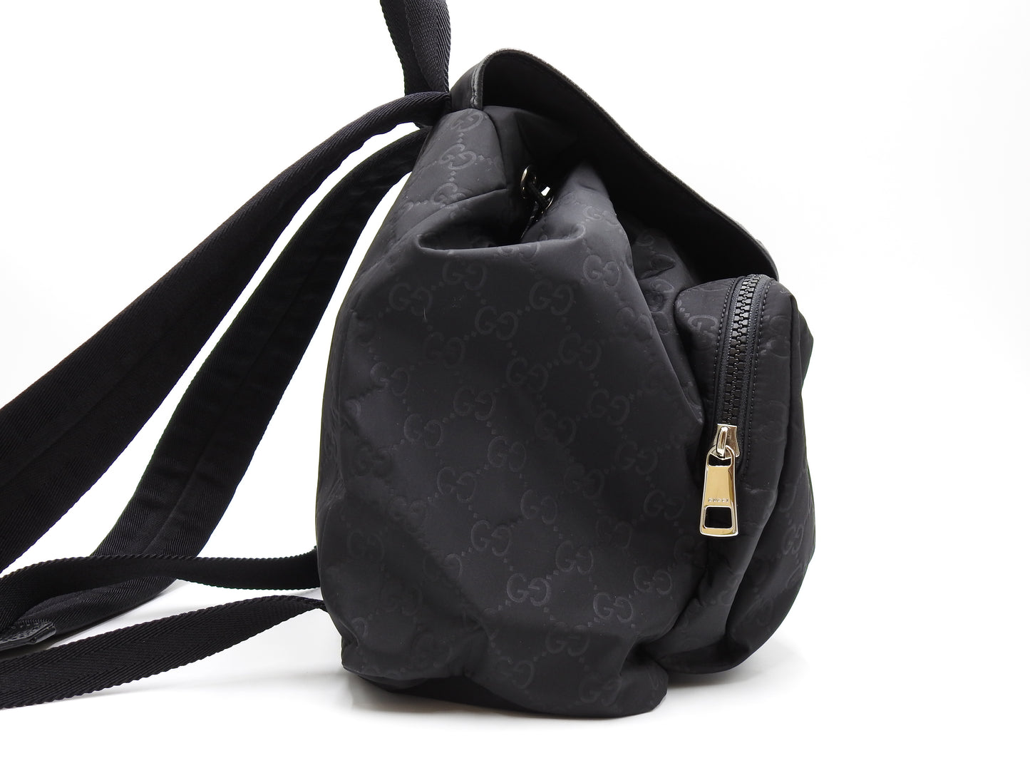 GUCCI GG Nylon Leather Backpack Bag Black 510343 Outlet