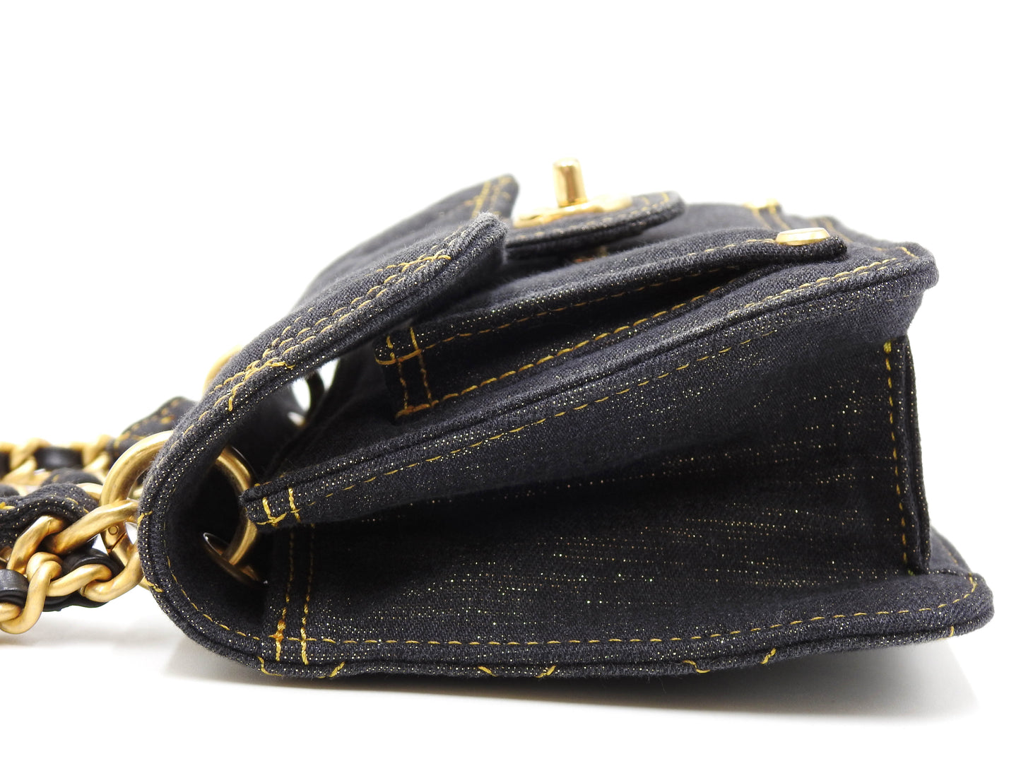 Chanel CC Mini Matelasse Denim Double You Flap Shoulder Hand Bag AS4051