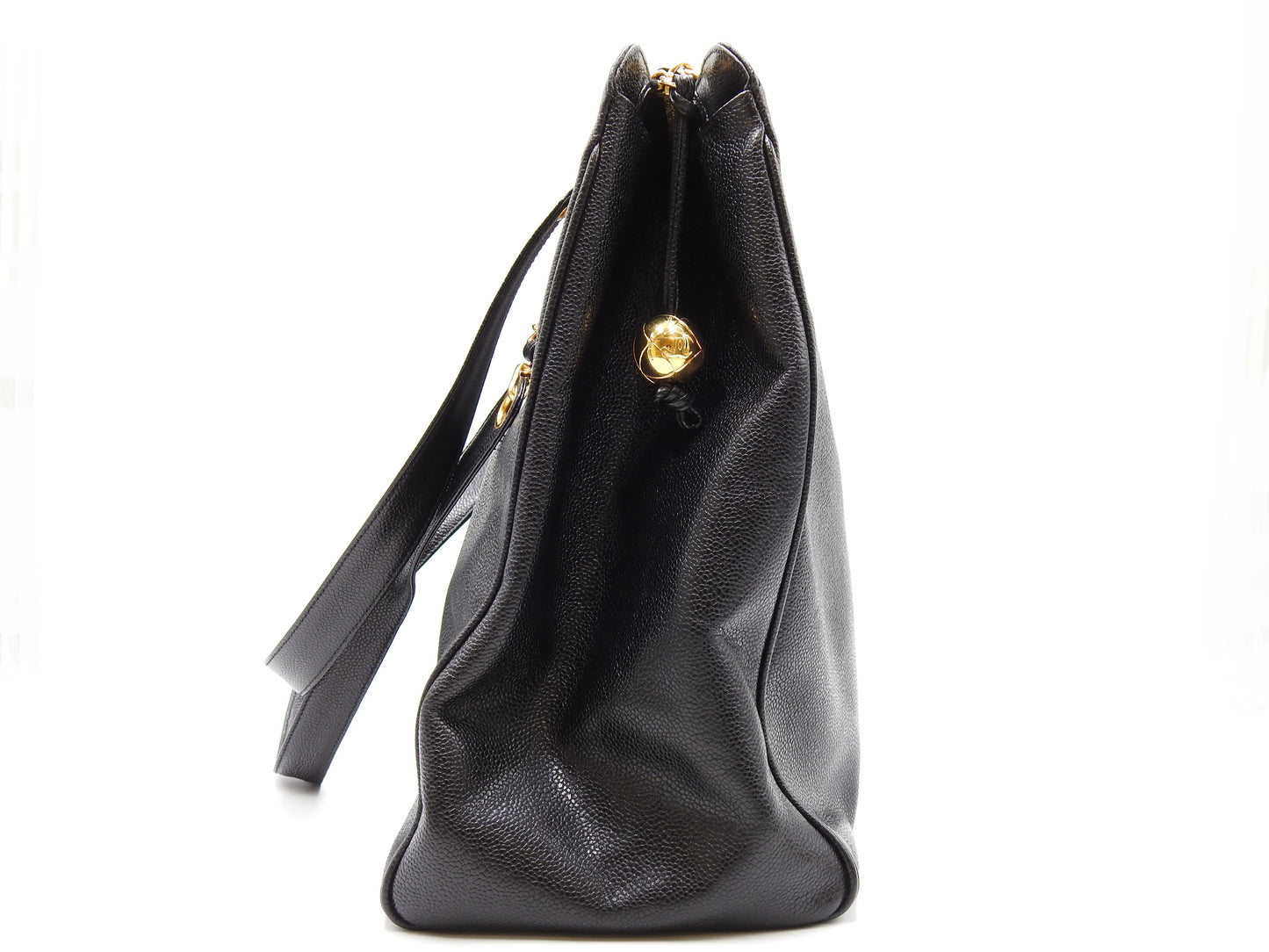 CHANEL Vintage Super Model Chain Shoulder Bag Tote Bag Caviarskin Black