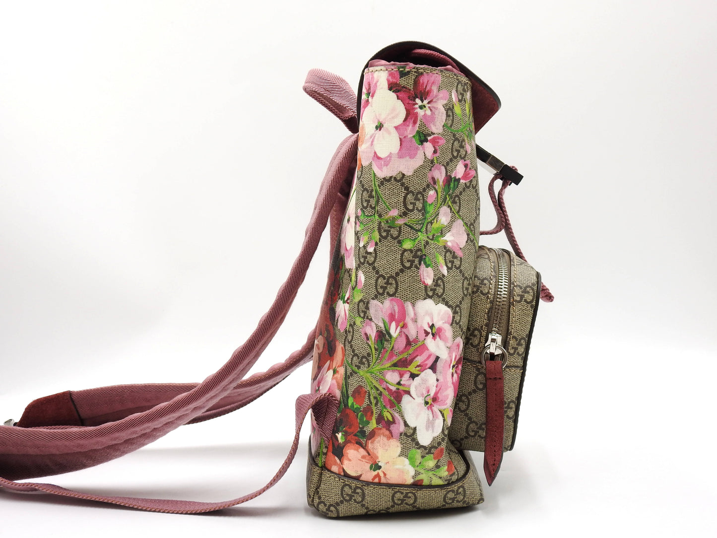 GUCCI GG Blooms Supreme Backpack Bag PVC Pink Red Beige 410544