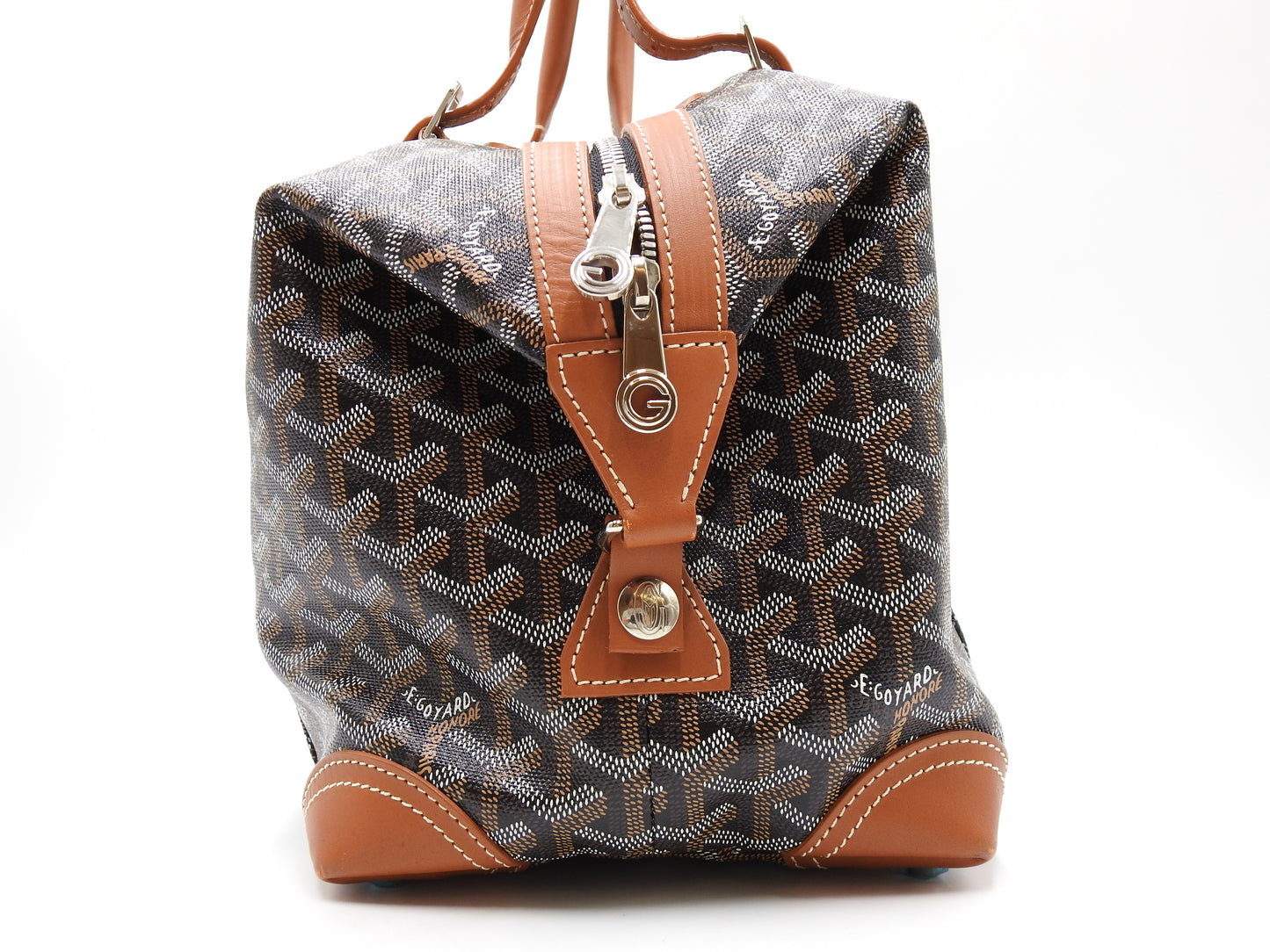 GOYARD Goyardine Boeing 30 2way Shoulder Hand Bag PVC Leather Black Brown