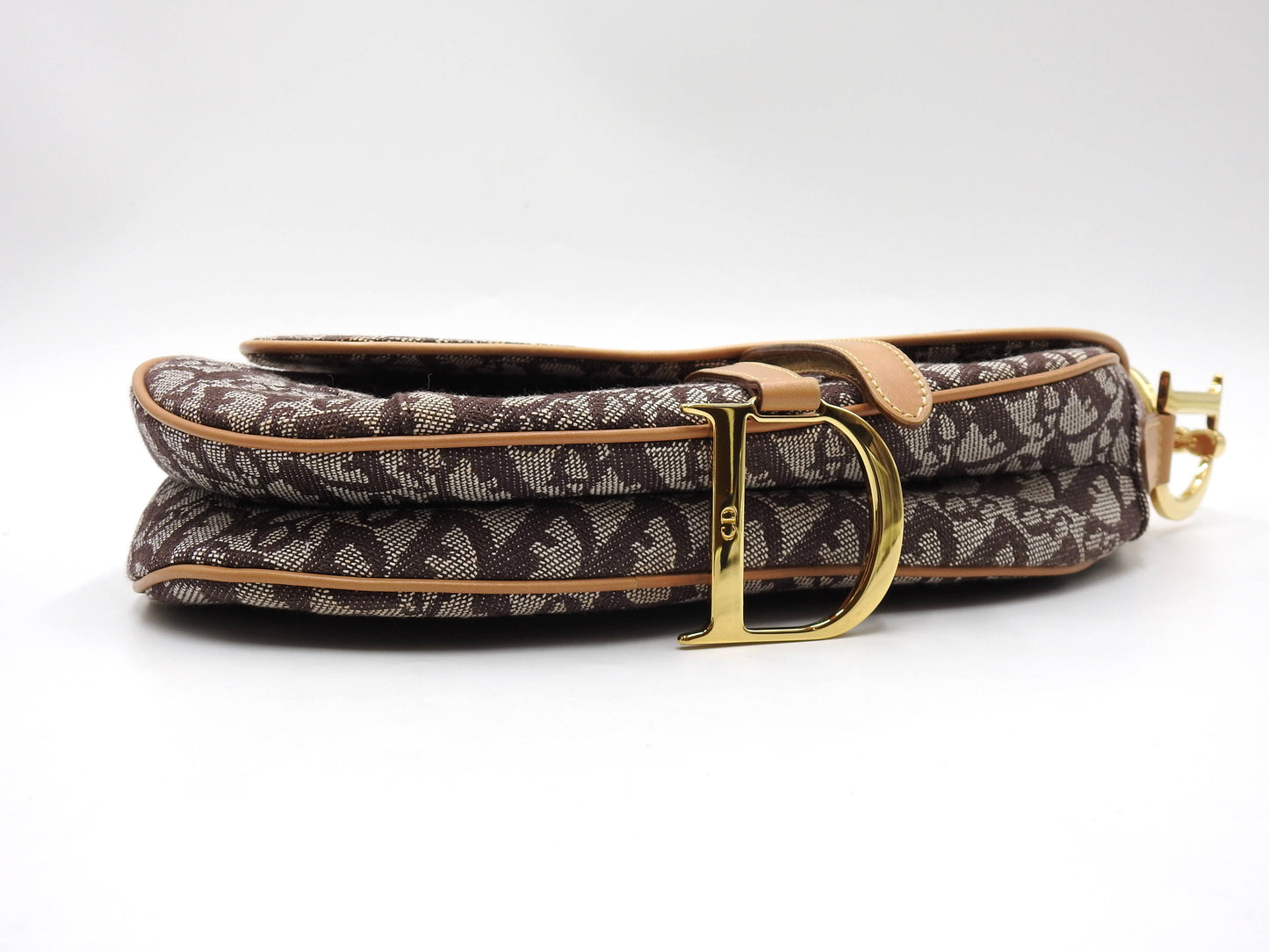 Christian Dior Trotter Oblique Saddle Bag Shoulder Hand Bag Canvas Brown