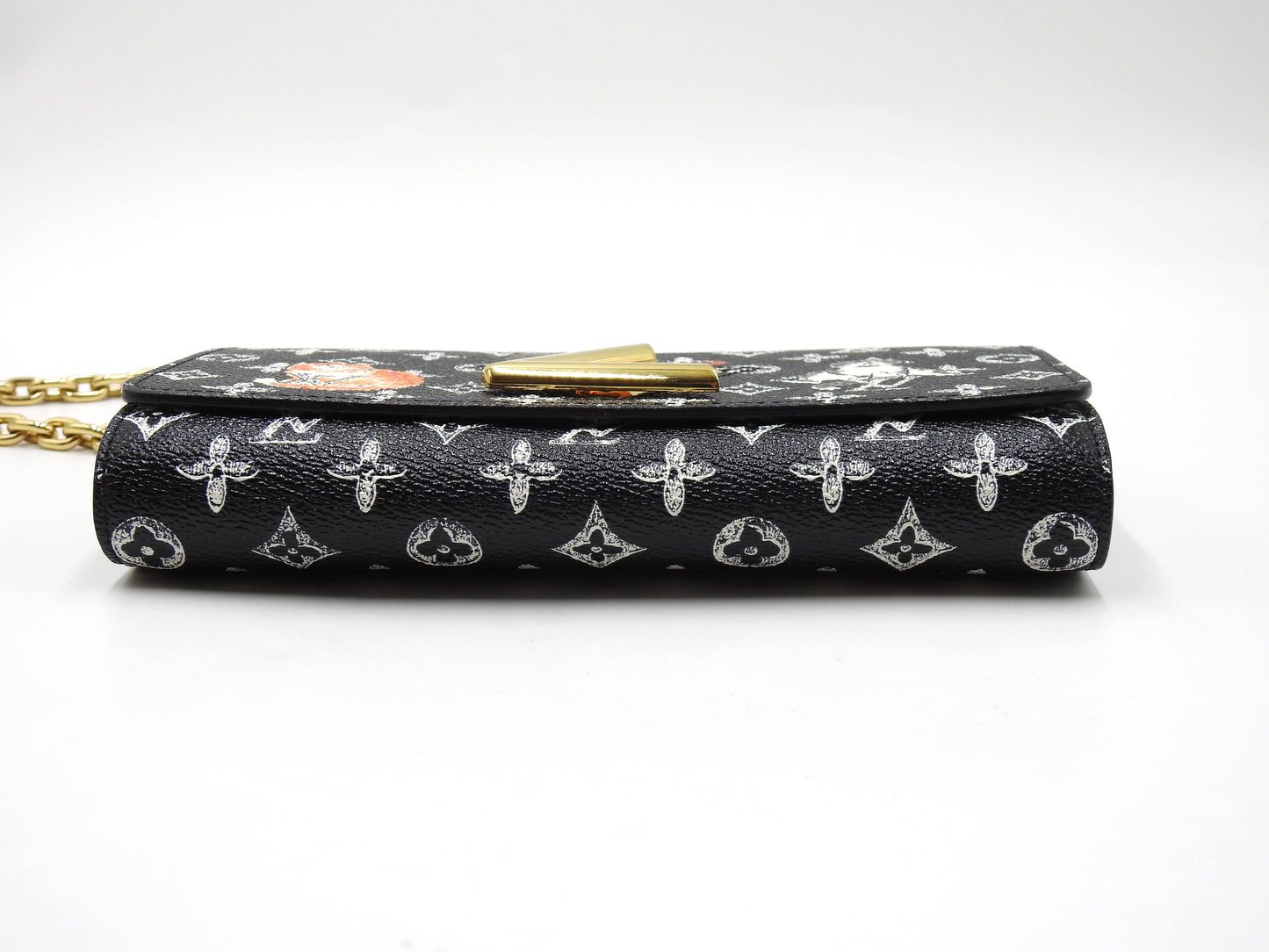 LOUIS VUITTON Monogram Catogram Portefeuil Twist Chain Wallet Bag M63888