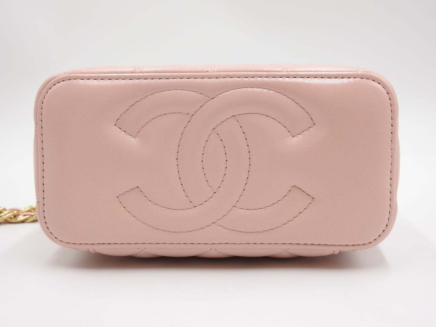 CHANEL CC Matelasse Top Handle 2way Small Chain Vanity Bag Lambskin Pink