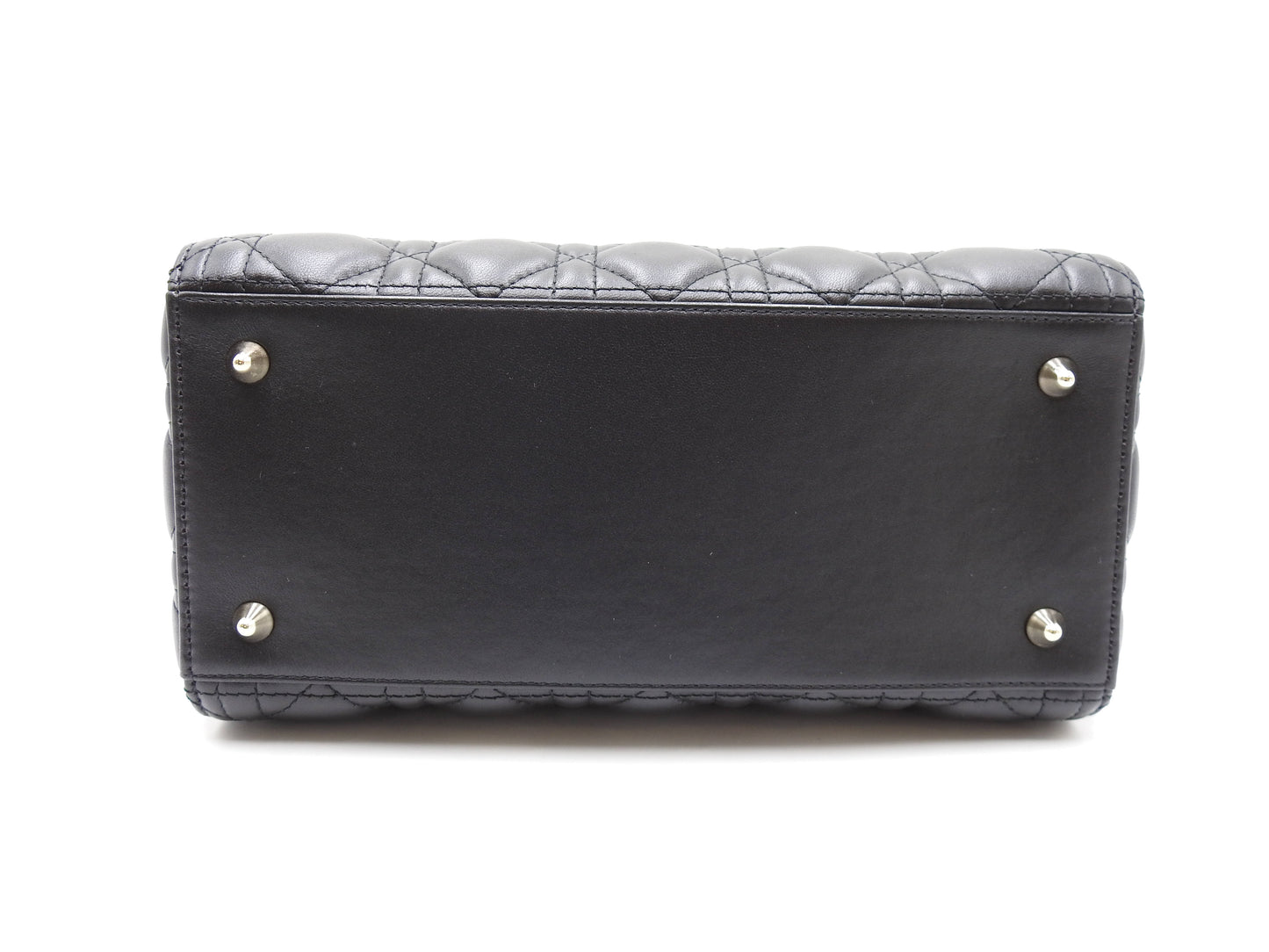 Christian Dior Lady Dior Medium Canage Hand Shoulder Bag Lambskin Black