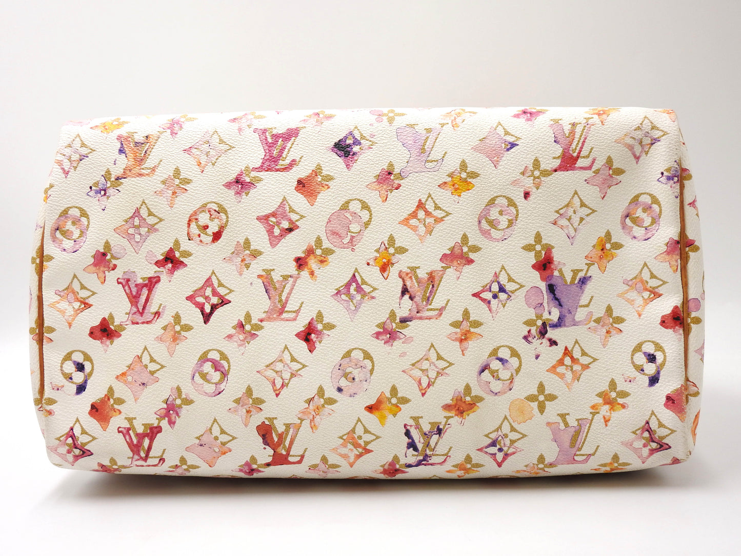 LOUIS VUITTON Watercolor Monogram Speedy 35 White Boston Hand Bag M95752
