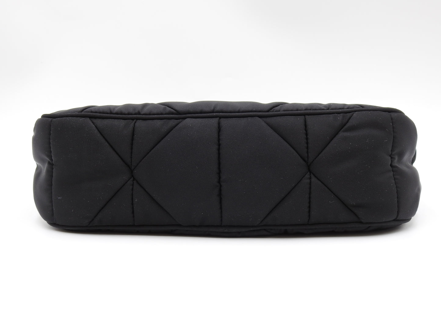 PRADA Padded Quilting Re-Nylon Crossbody Shoulder Bag Black 1BC151