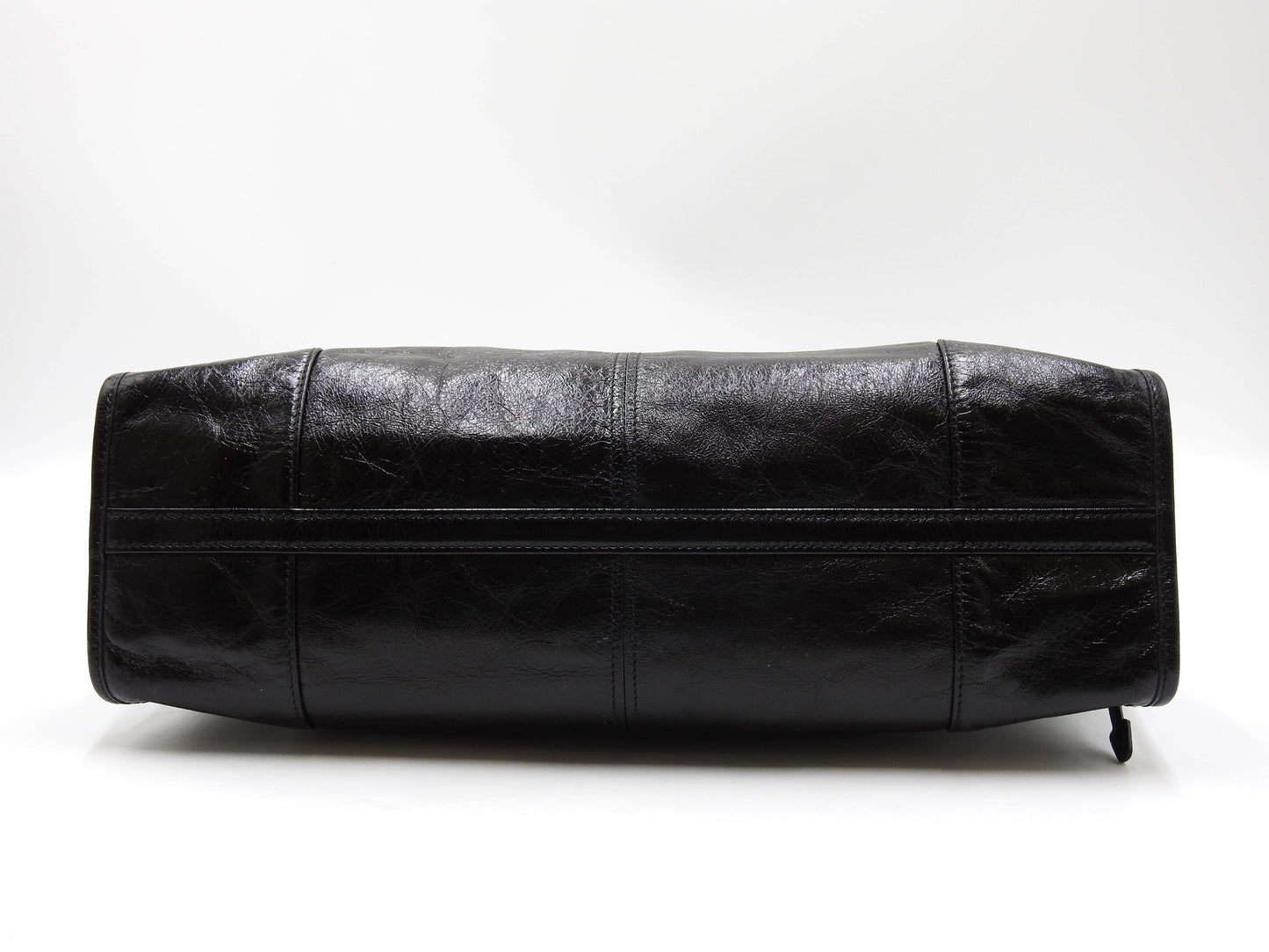 PRADA Bonnie Large 2way Shoulder Hand Bag Leather Black Gold Metal 1BA433