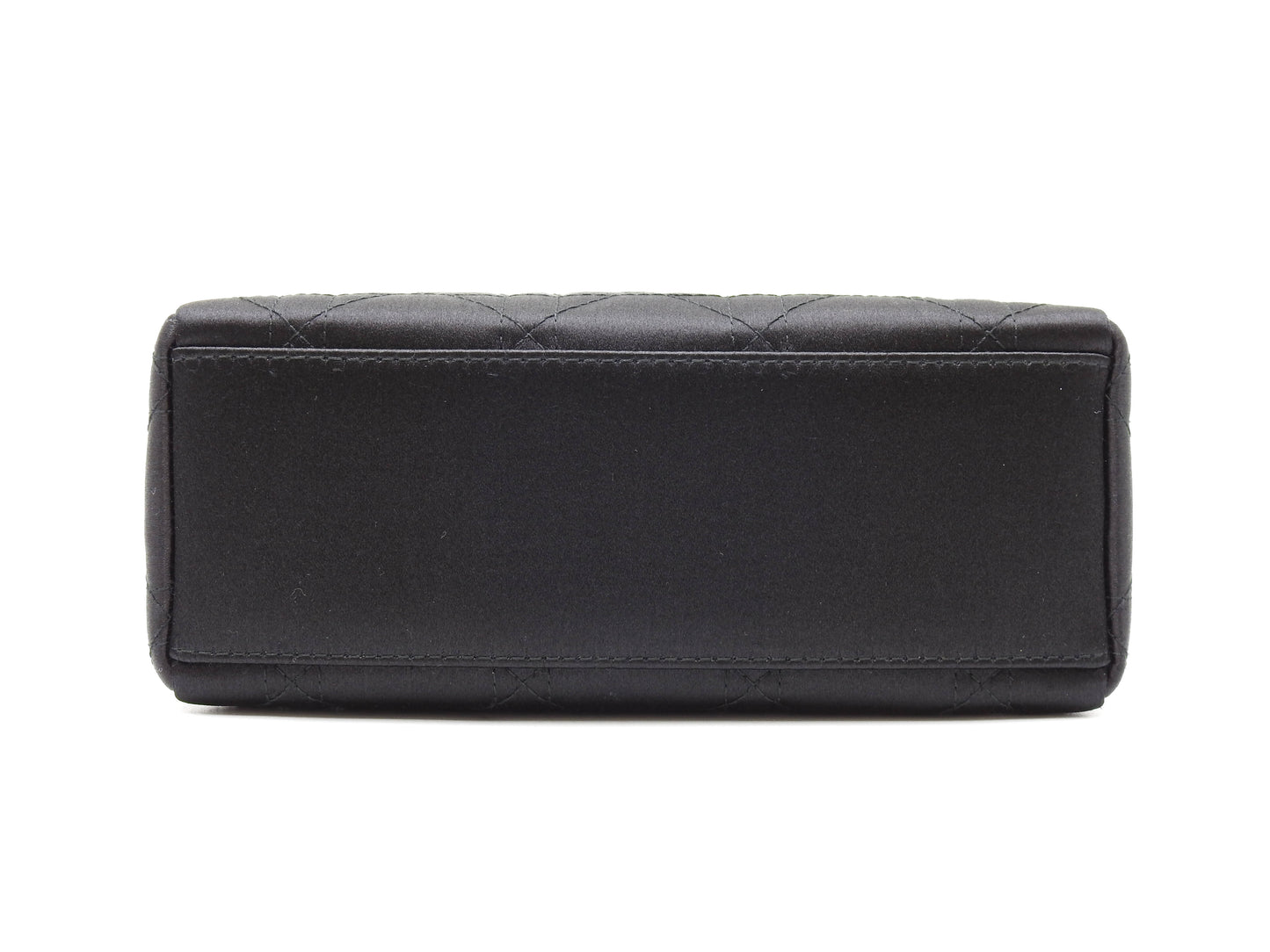 Christian Dior Lady Dior Mini Cannage Hand Bag Satin Crystal Black Gold