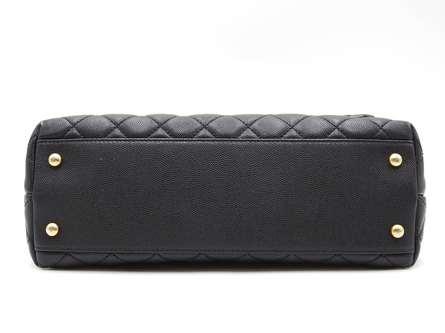 CHANEL CC Matelasse Coco Handle Hand Shoulder Bag Caviarskin Black A92991