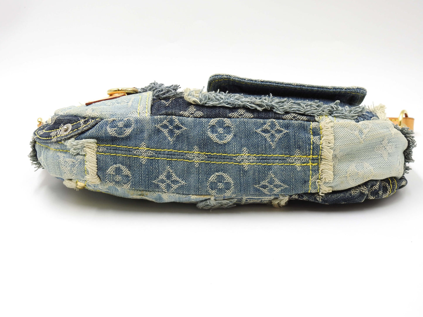 LOUIS VUITTON Pouchy Monogram Denim Patchwork Shoulder Bag M95382