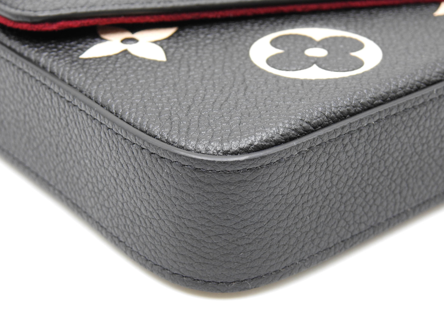 LOUIS VUITTON Pochette Felicie Clutch Hand Bag Empreinte Black Beige M82479