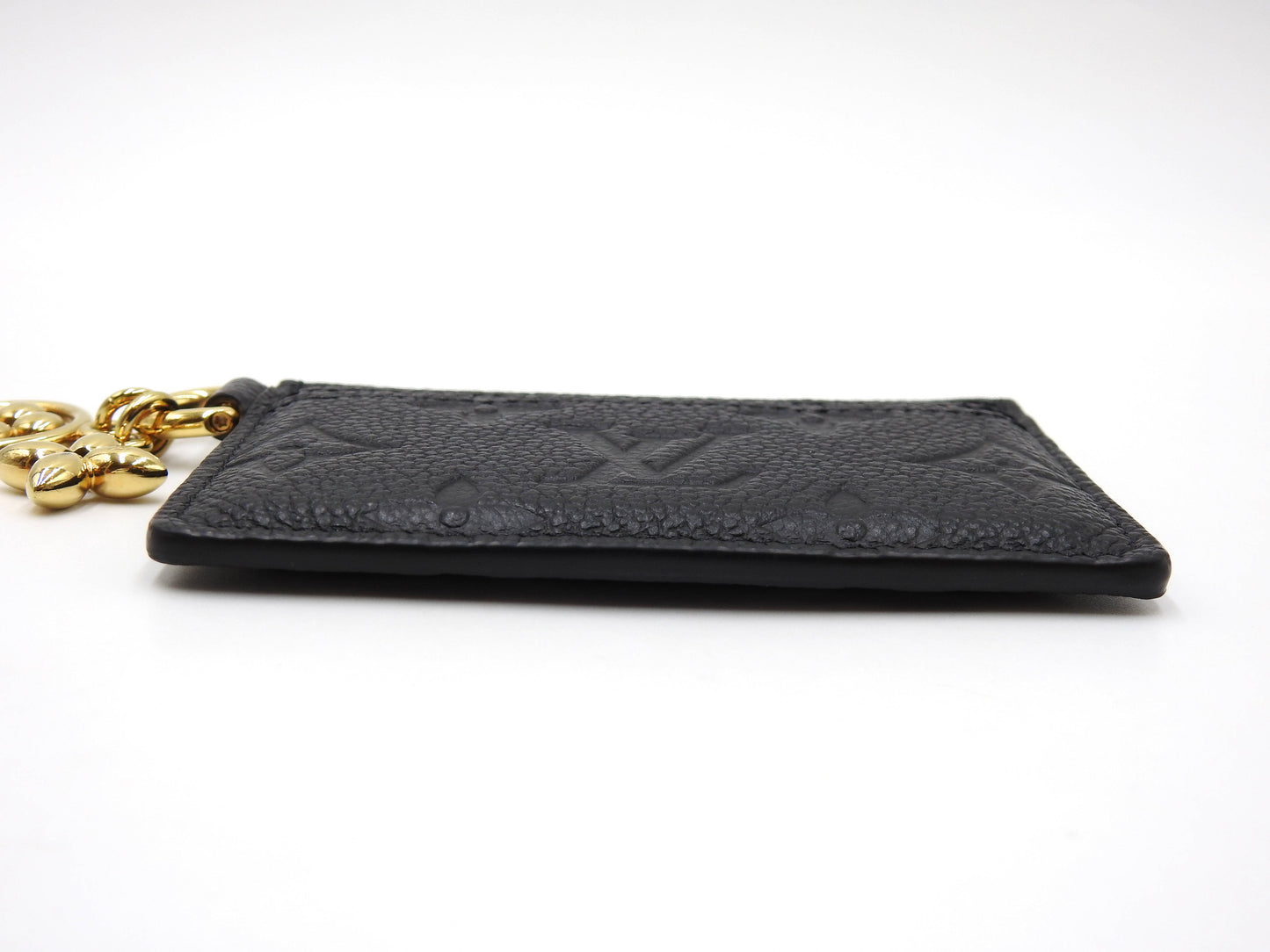 LOUIS VUITTON Monogram Empreinte LV Charm Card Holder Case Black M82132