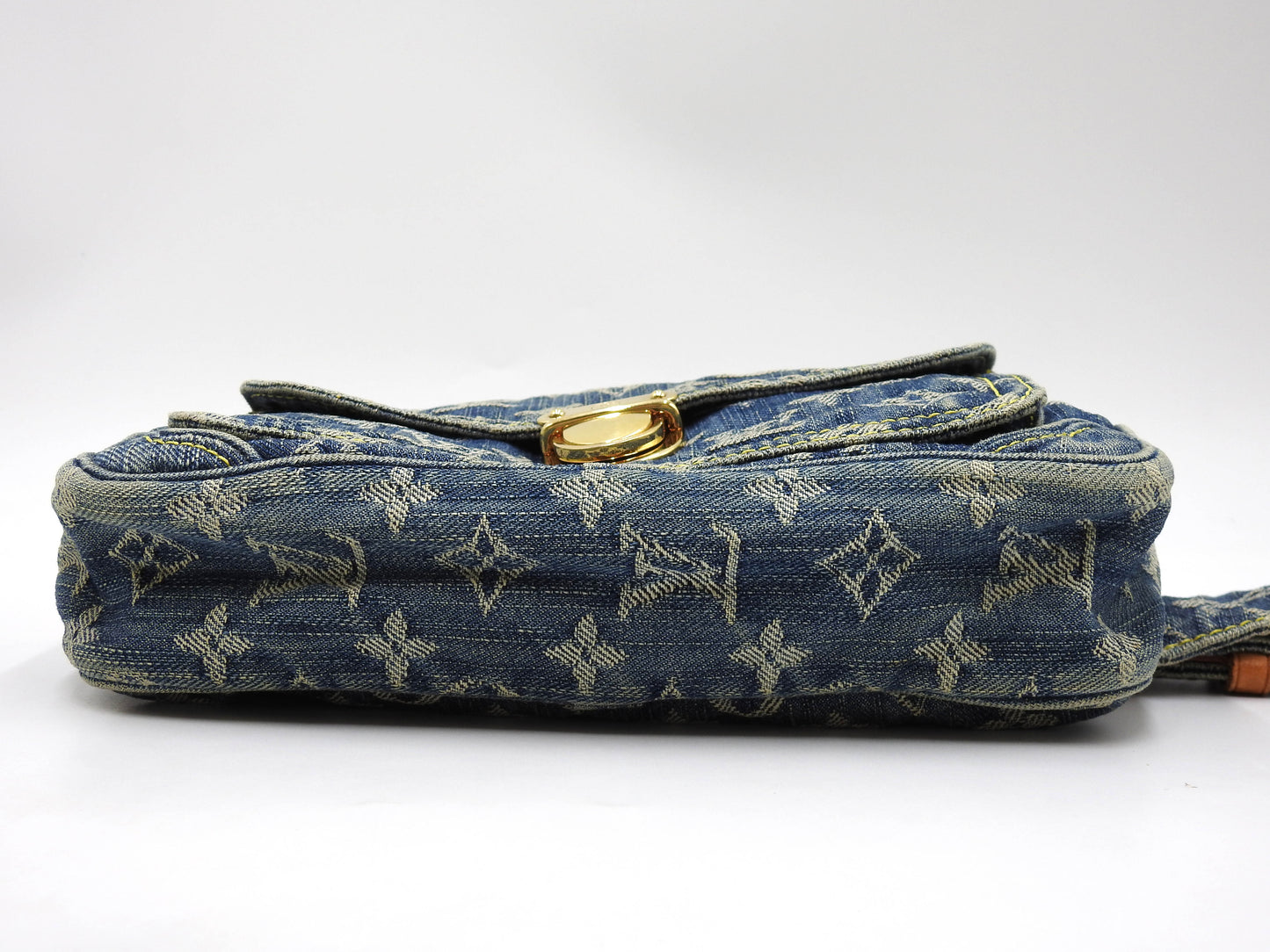 LOUIS VUITTON Monogram Denim Bum Bag Belt Bag Shoulder Bag Blue M95347