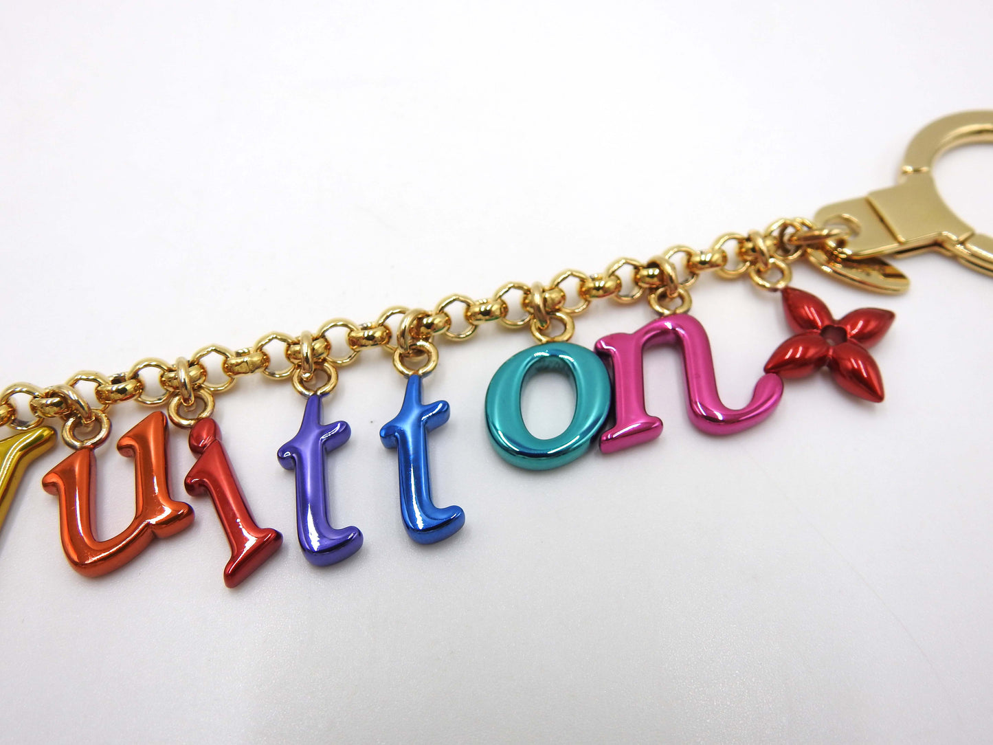 LOUIS VUITTON New Wave Chain Bag Charm Gold Multicolor M63748