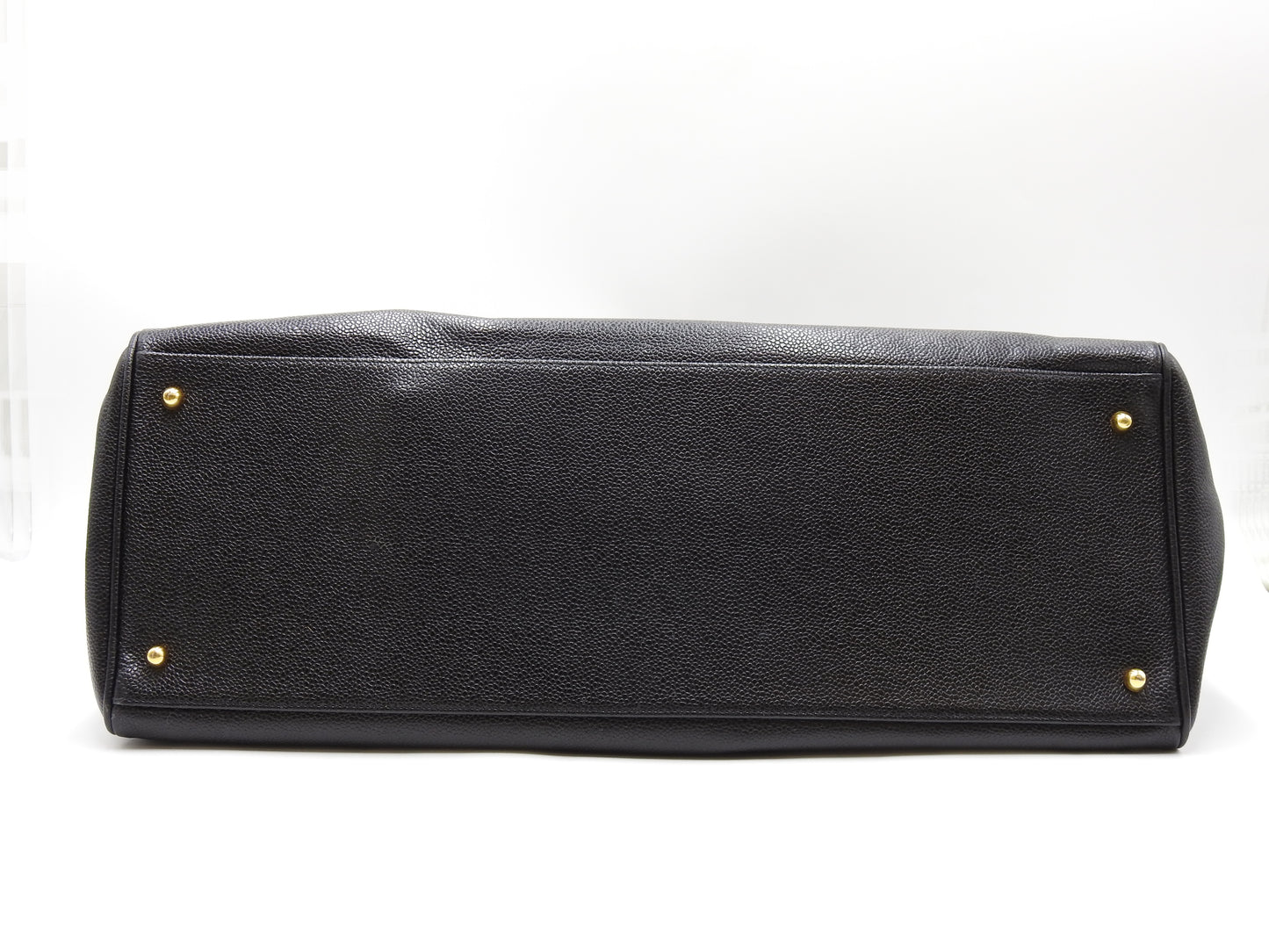 CHANEL Vintage Super Model Chain Shoulder Bag Tote Bag Caviarskin Black