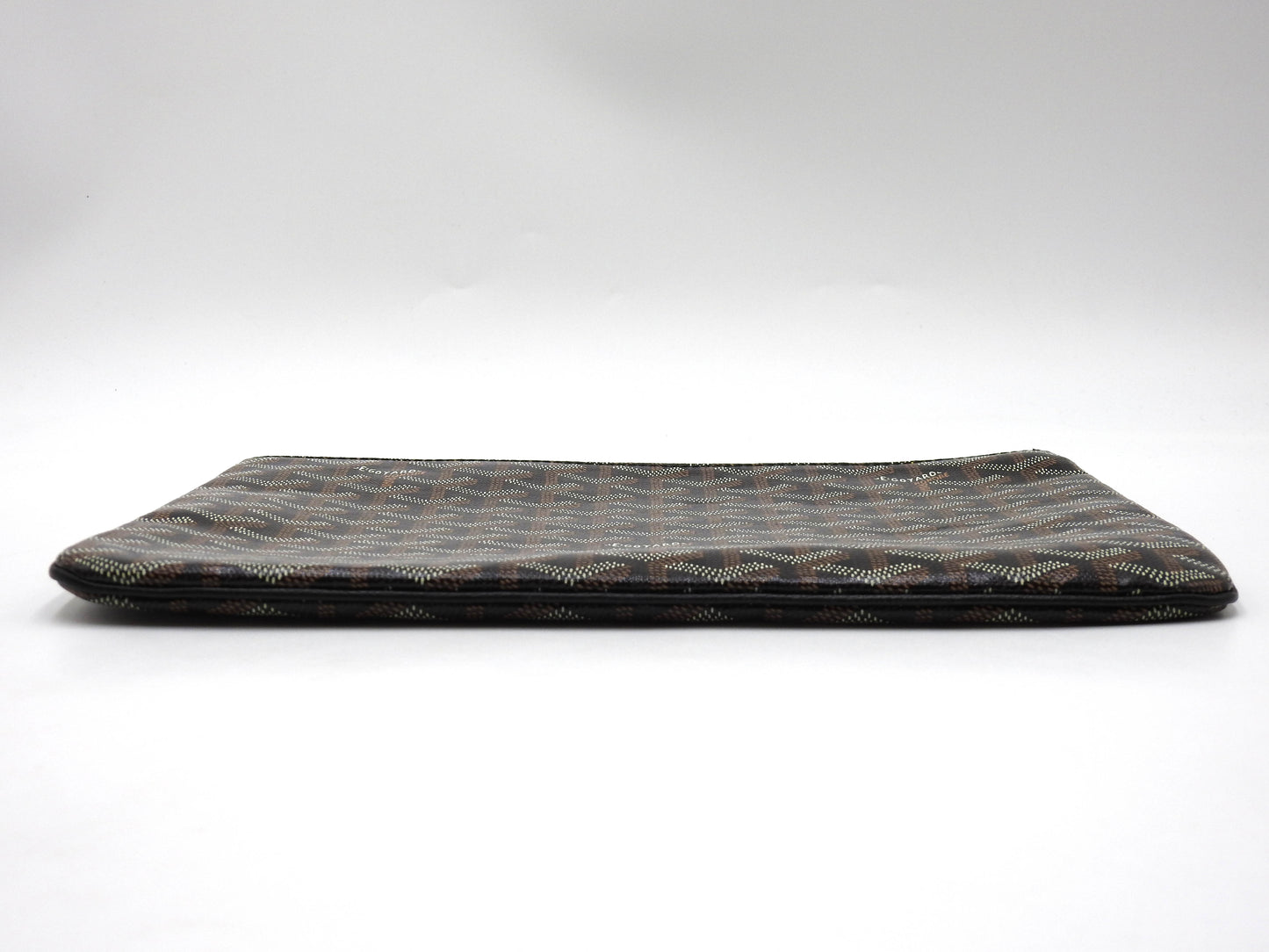 GOYARD POCHETTE SENAT MM Herringbone Clutch Bag Second Bag PVC Black