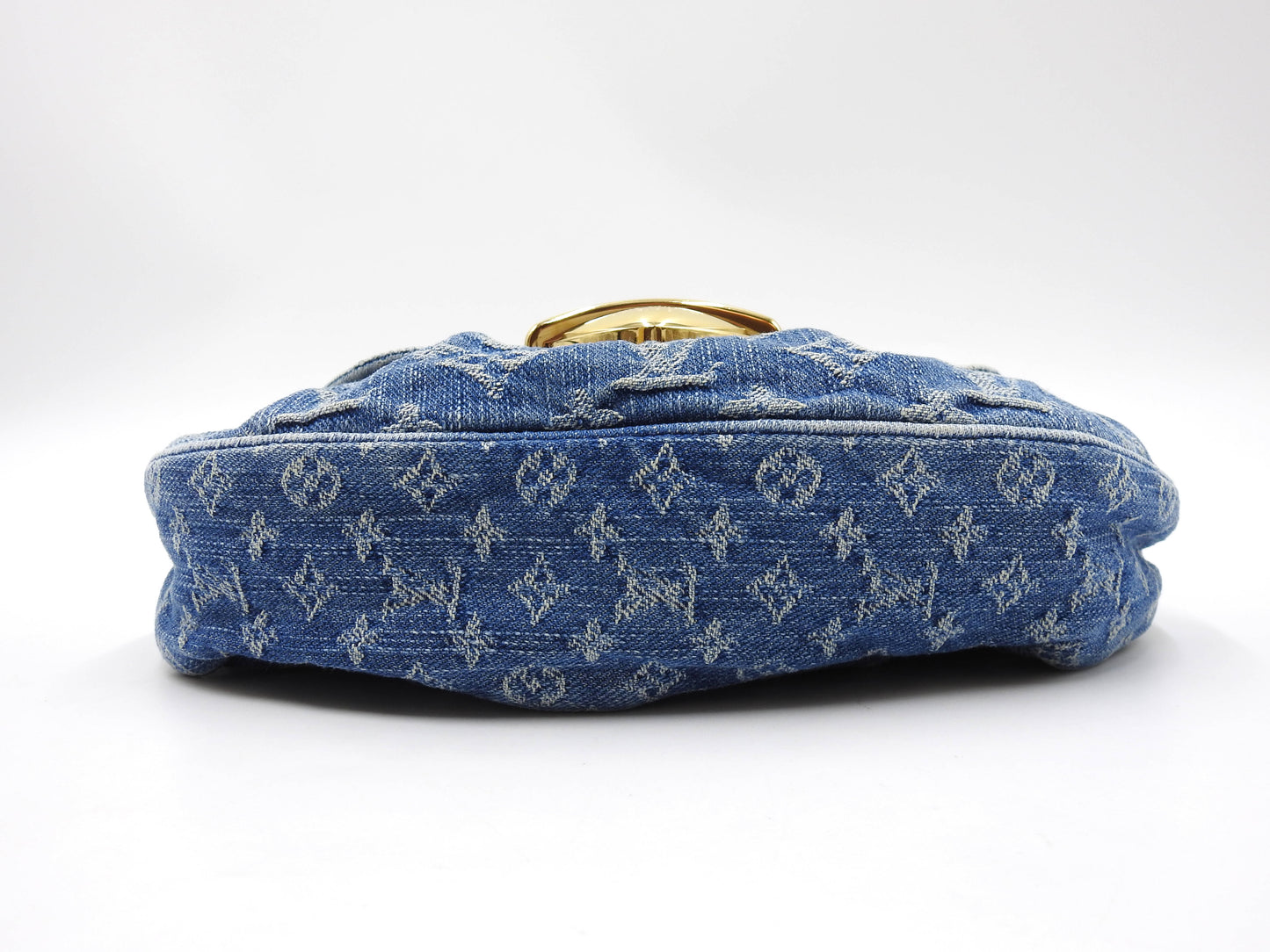 LOUIS VUITTON LV Remix Monogram Denim Sunset Shoulder Hand Bag Blue M46829