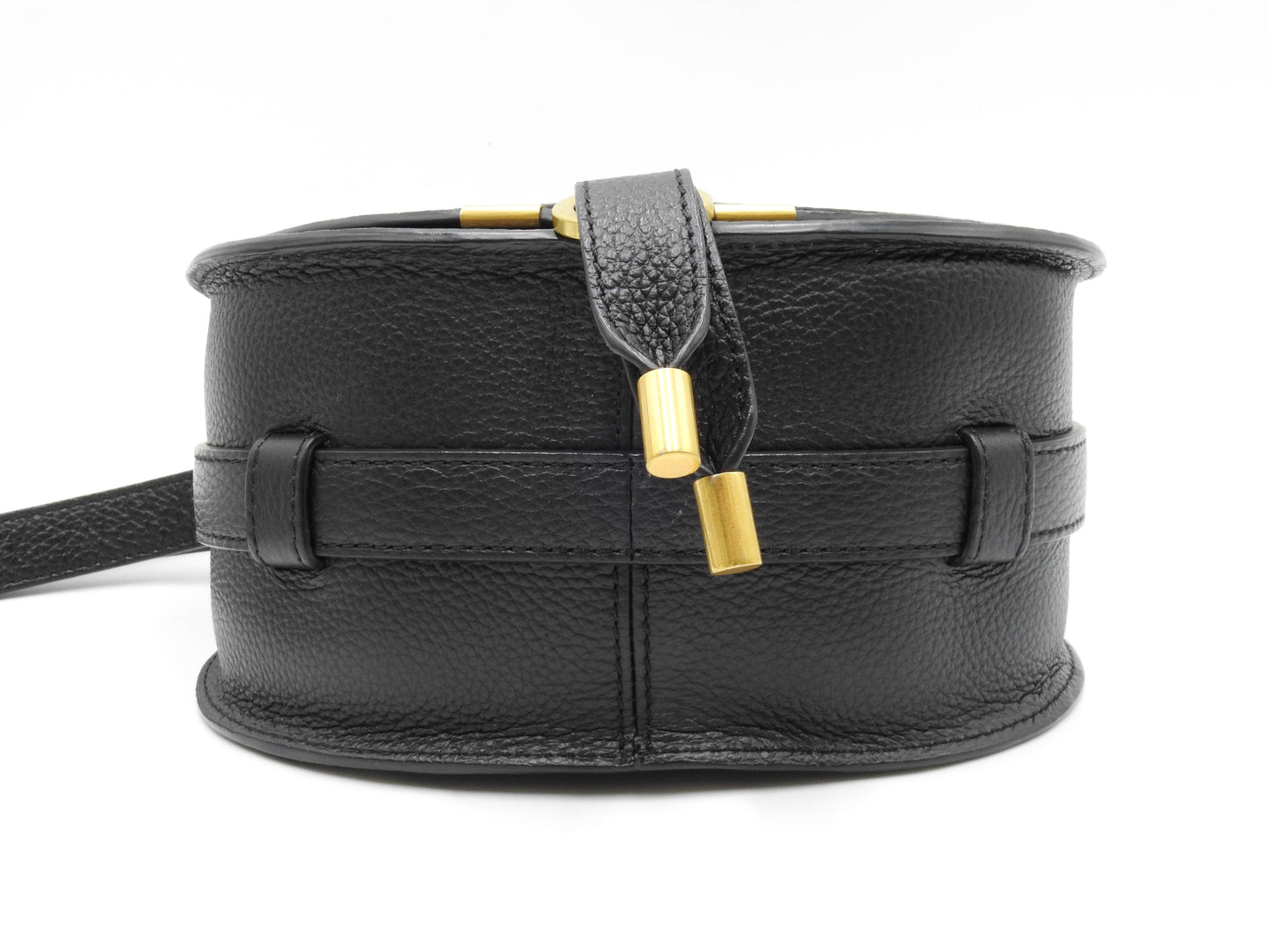 CHLOE Marcie Small Saddle Bag NM Crossbody Shoulder Bag Calf Leather Black
