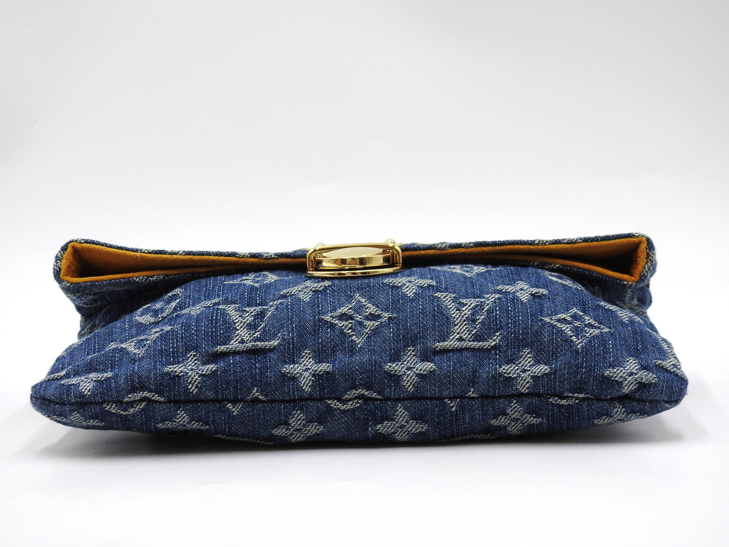 LOUIS VUITTON Monogram Denim Pochette Pratt Clutch Second Bag M95007