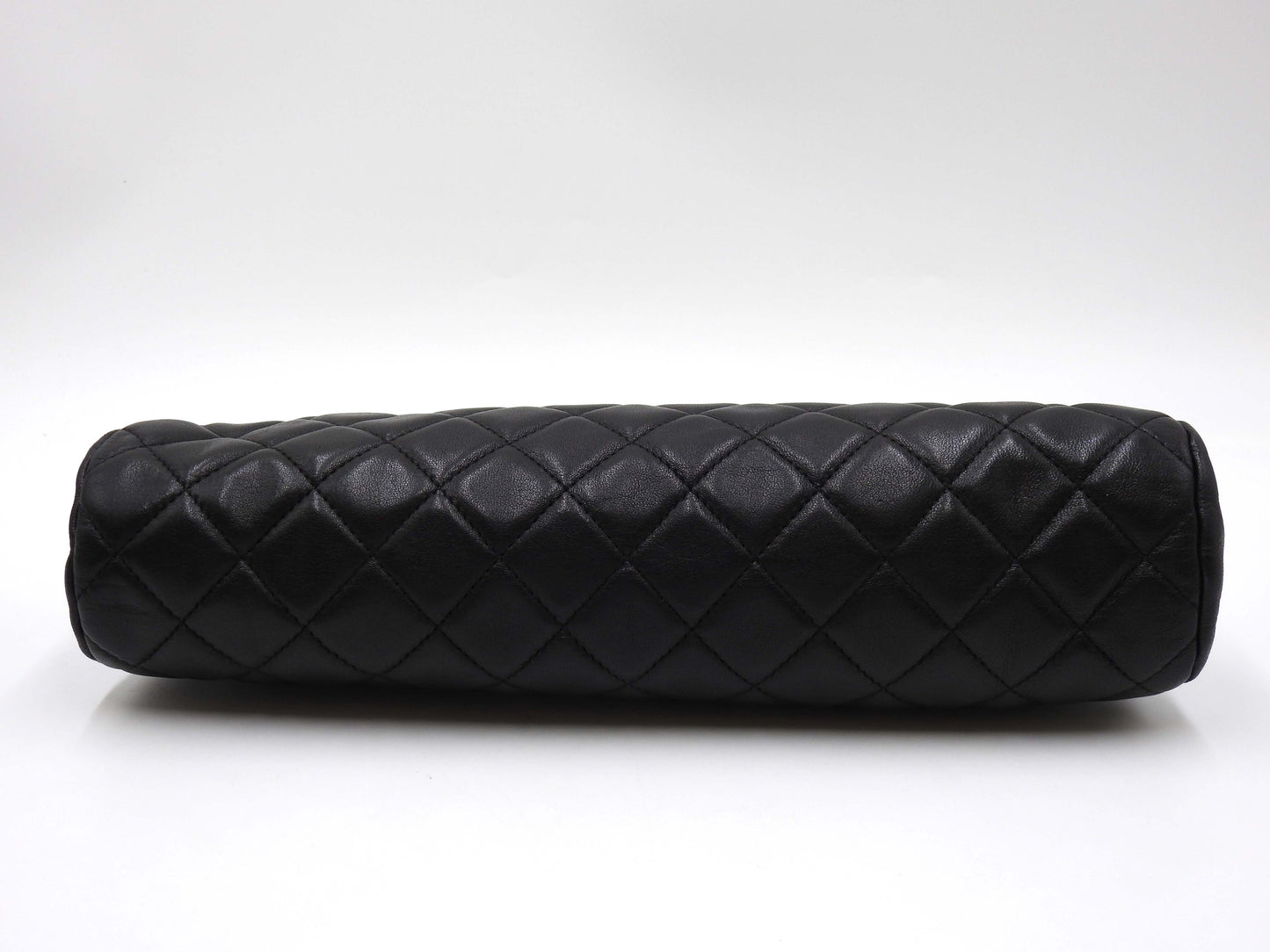 CHANEL Timeless CC Matelasse Clutch Second Bag Lambskin Black Silver