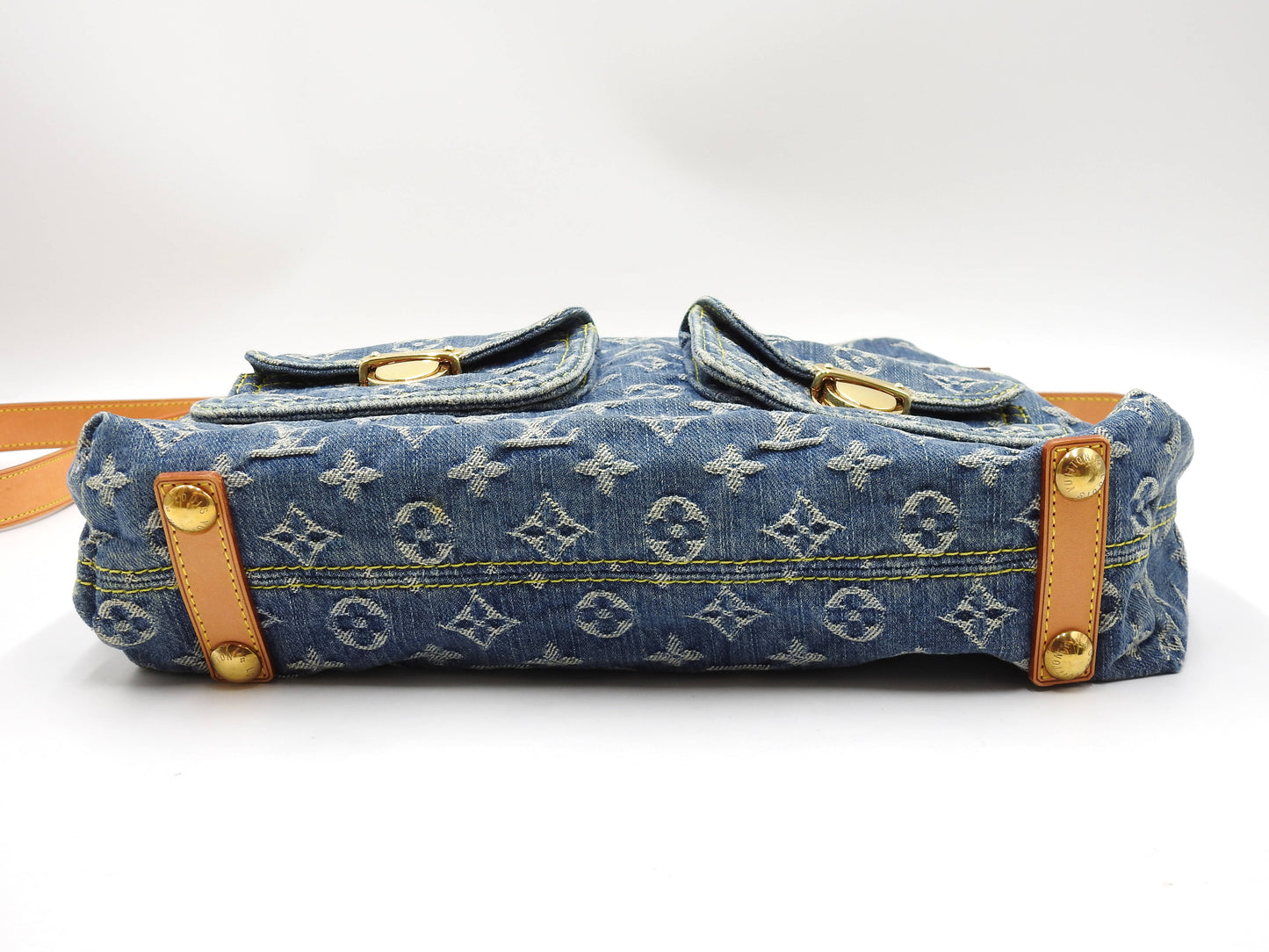 LOUIS VUITTON Baggy GM Monogram Denim Crossbody Shoulder Bag Blue M95048