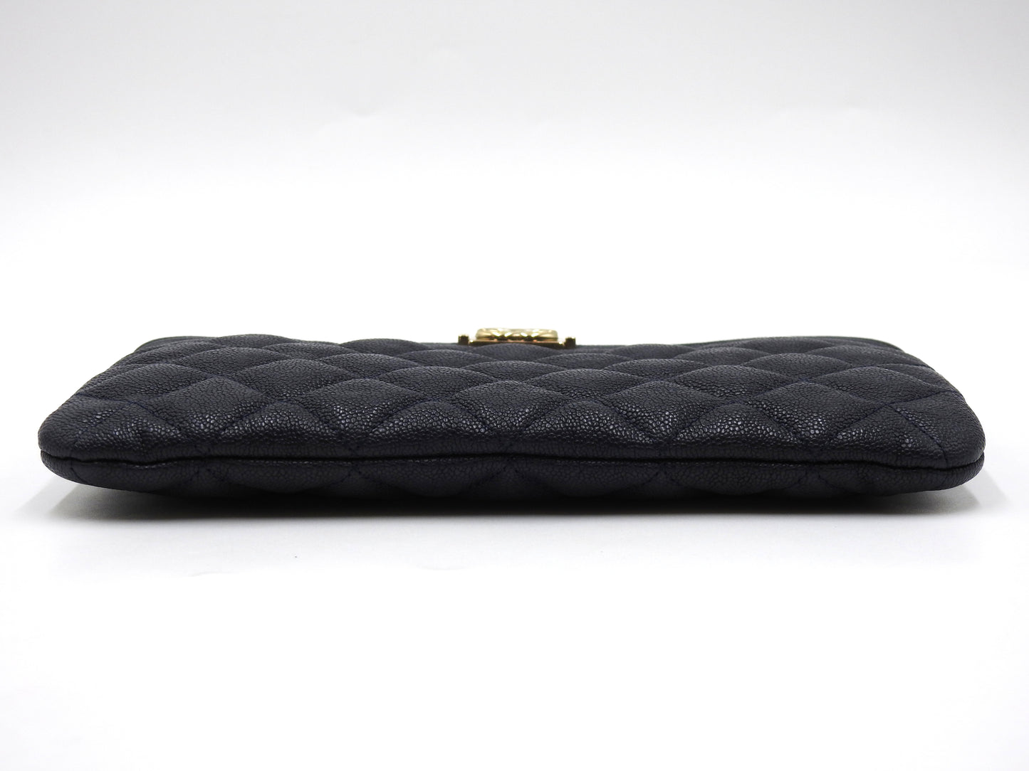 CHANEL Boy Small Cosmetic Case Pouch Caviarskin Navy Gold Hardware
