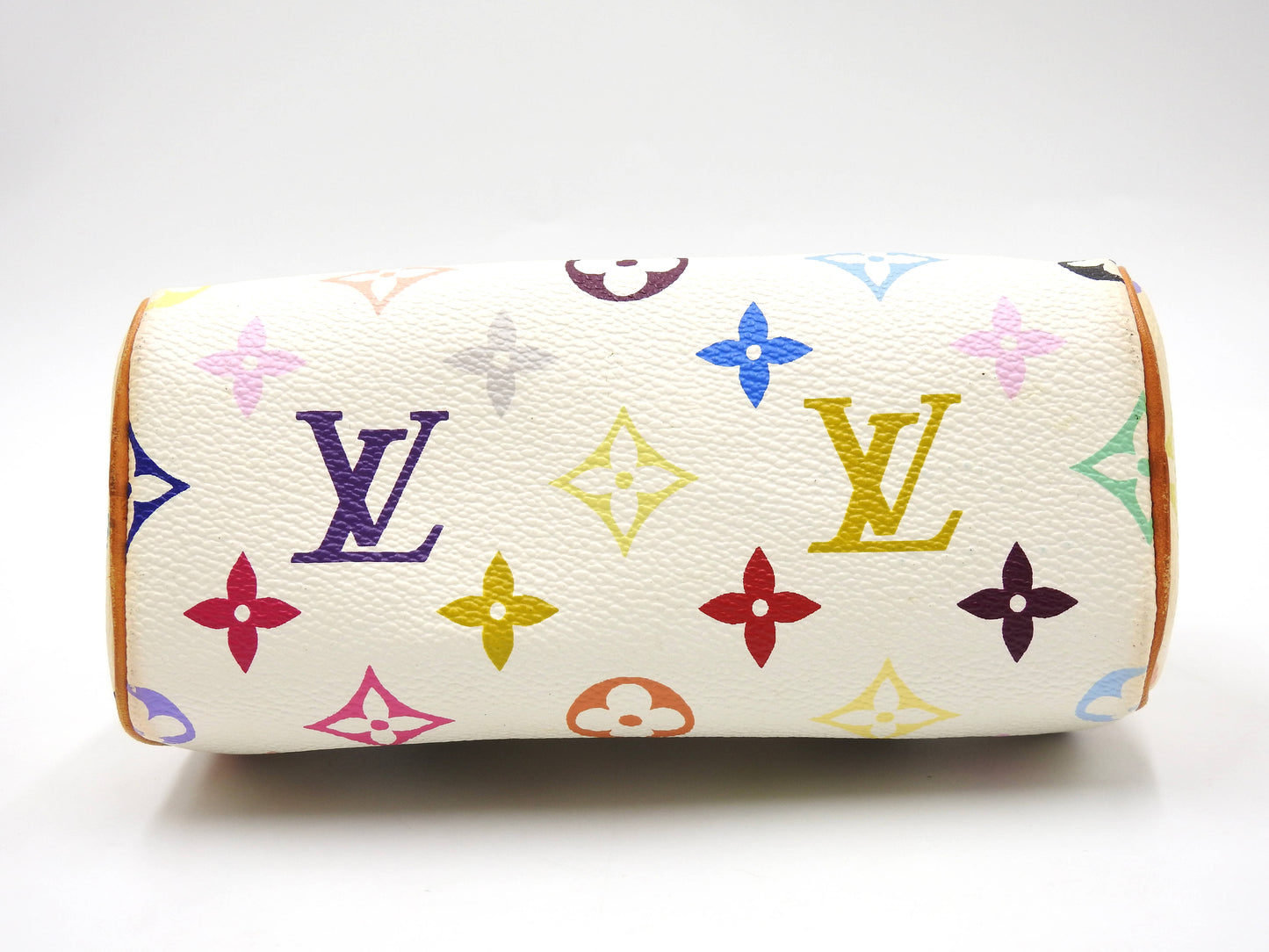 LOUIS VUITTON Monogram Mini Speedy Hand Bag Multicolor Bron White M92645