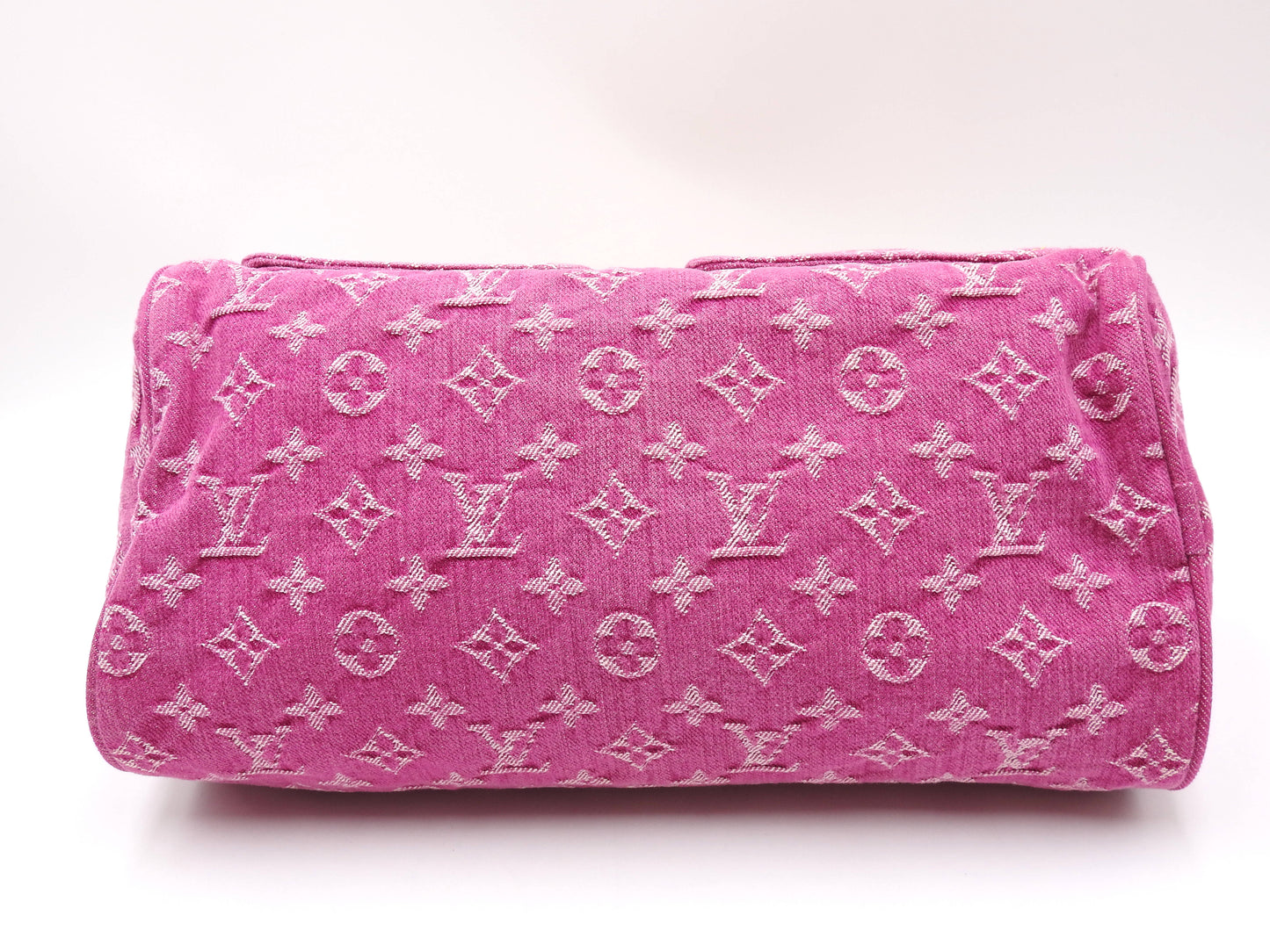 LOUIS VUITTON Monogram Denim Neo Speedy Boston Hand Bag Pink M95214