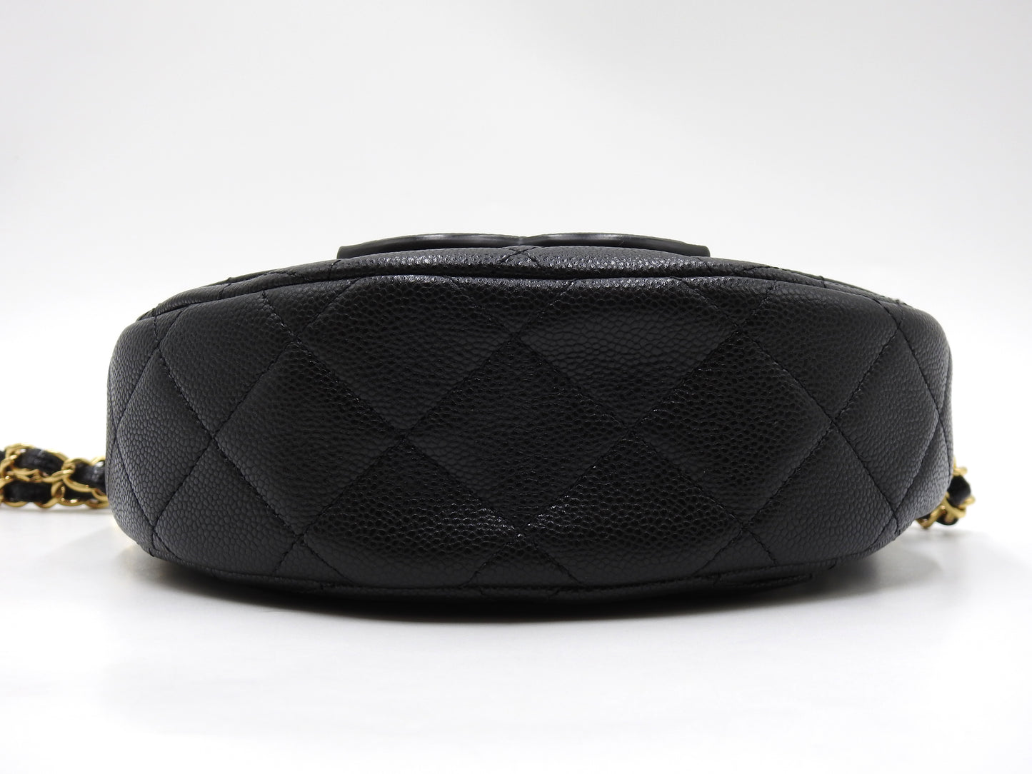 CHANEL CC Matelasse Chain Shoulder Bag Caviarskin Leather Black AS3867