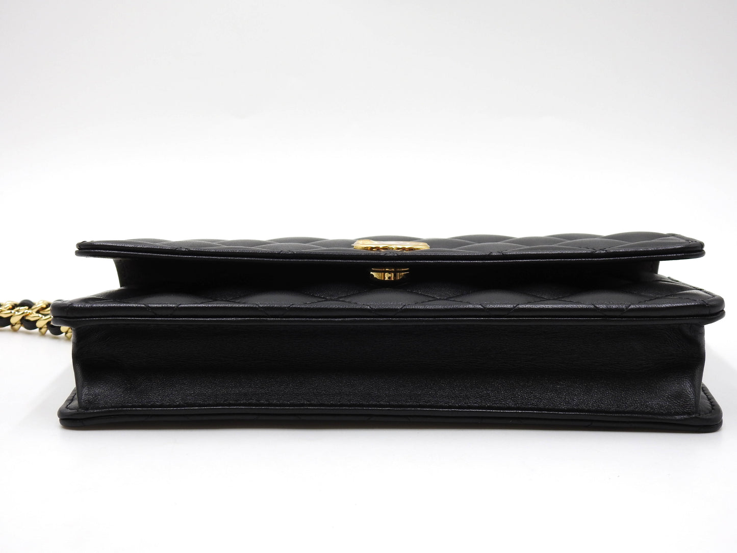 CHANEL Matelasse Chain Phone Holder Shoulder Bag Lambskin Black AP3764