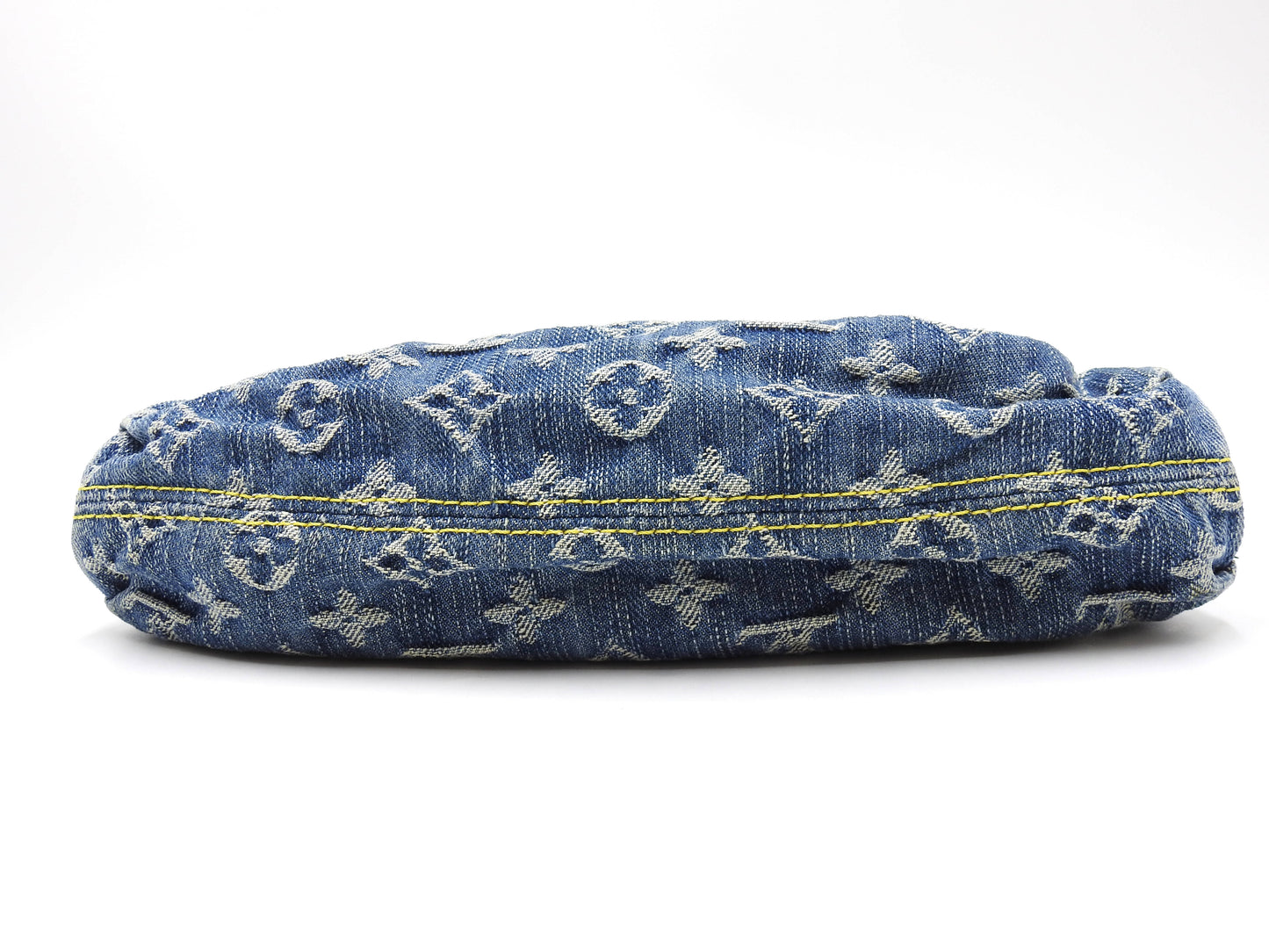 LOUIS VUITTON Mini Pleaty Monogram Denim Shoulder Hand Bag Blue M95050
