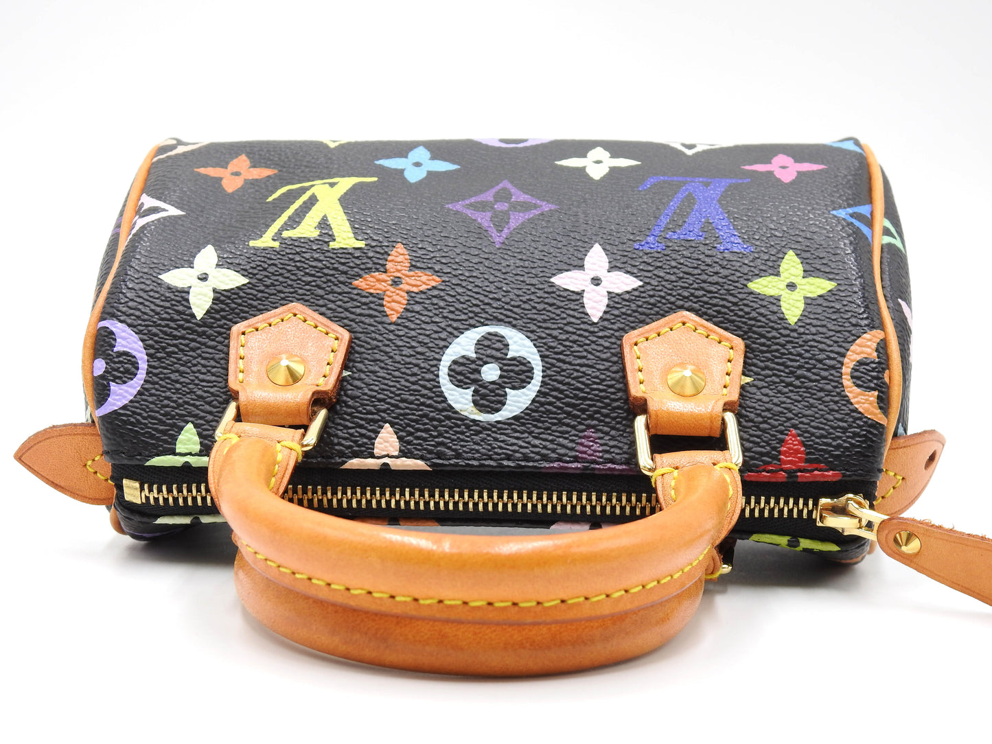 LOUIS VUITTON Monogram Mini Speedy Hand Bag Multicolor Noir Black M92644