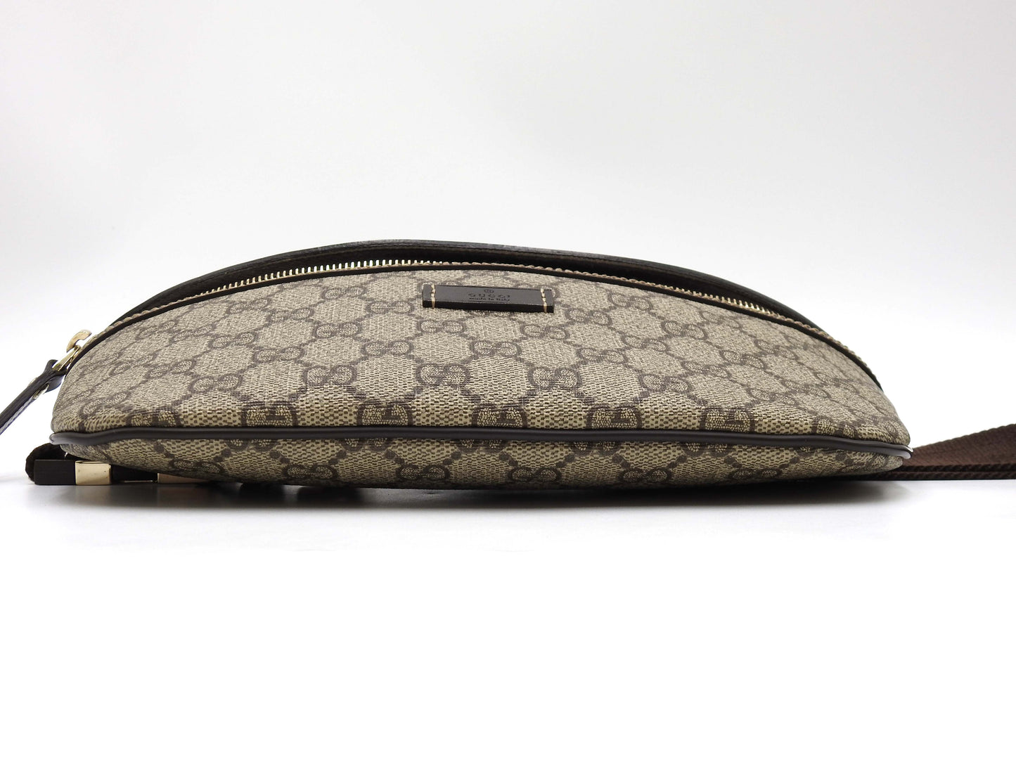 GUCCI GG Supreme Waist Body Belt Bag PVC Leather Beige Brown 23326